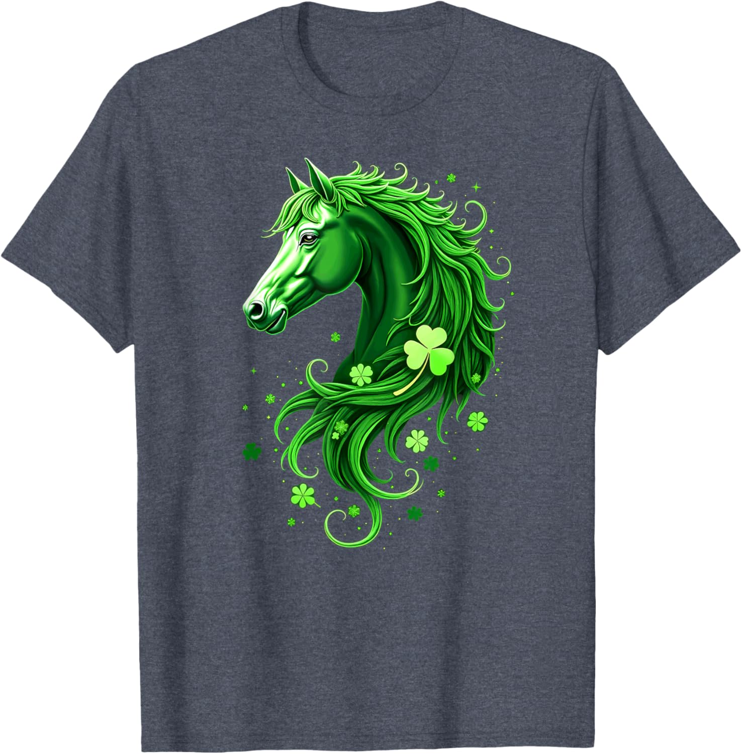St Patrick's Day Horse Shamrocks T-Shirt for Festive Green Delight - 2