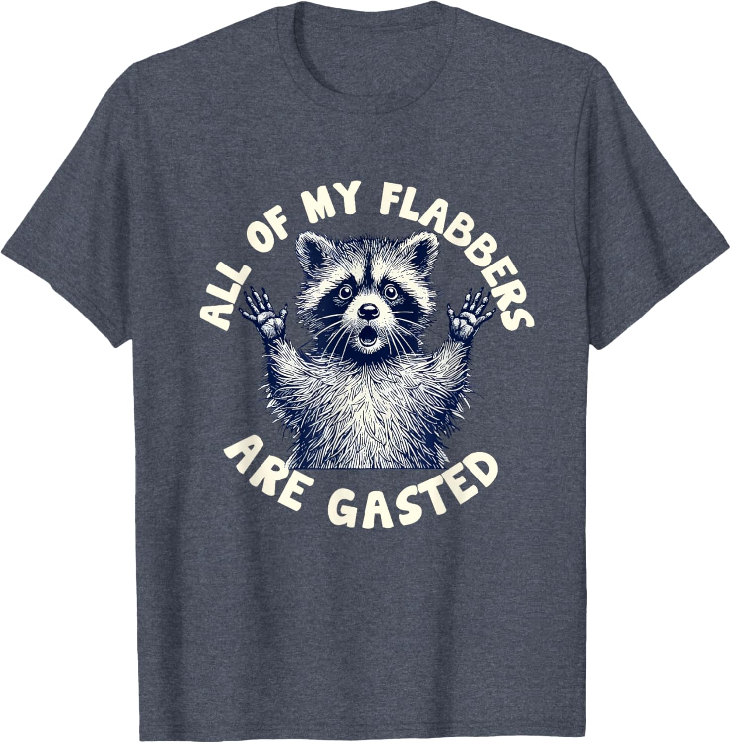 Funny Raccoon Meme T-Shirt All of My Flabbers Are Gasted Apparel - 3