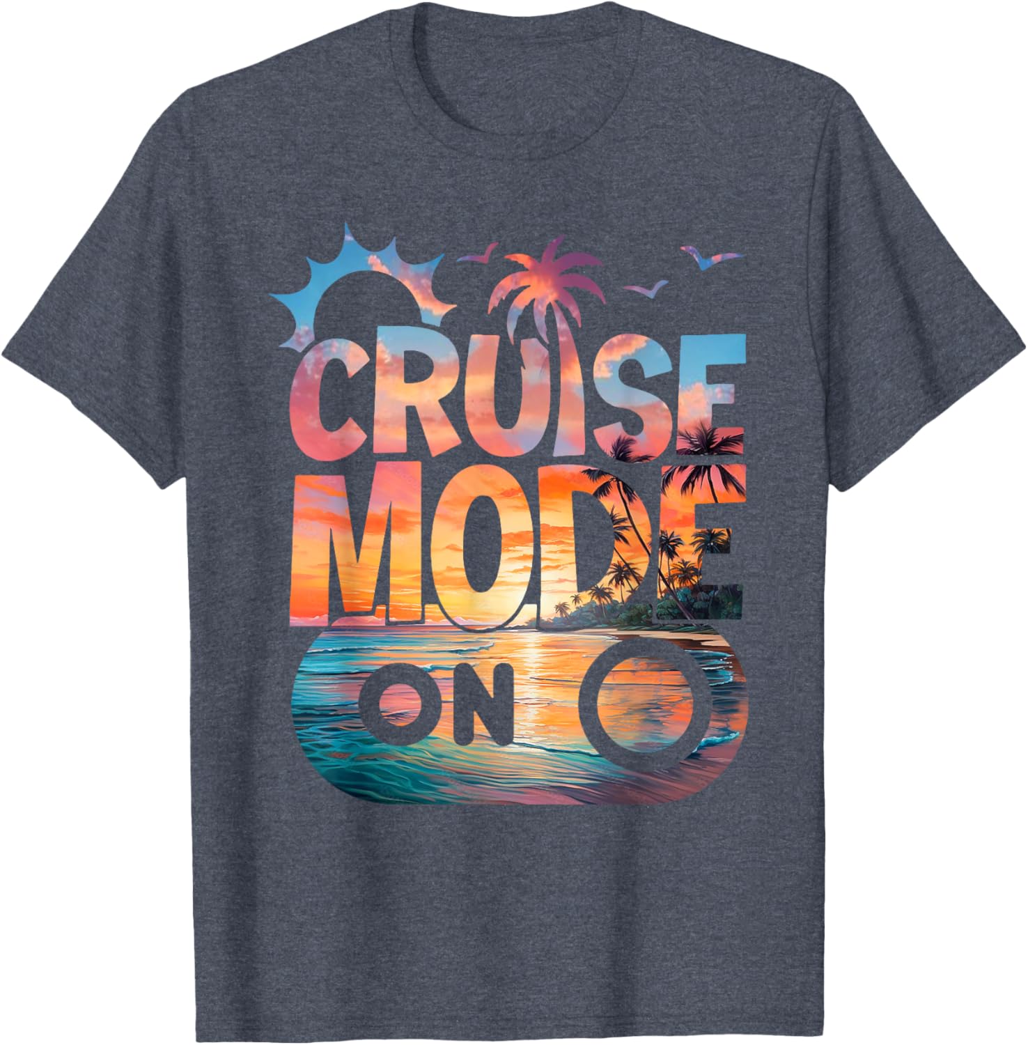 Cruise Mode On Tropical Sunset Family T-Shirt for Fun Vacation Vibes - 16