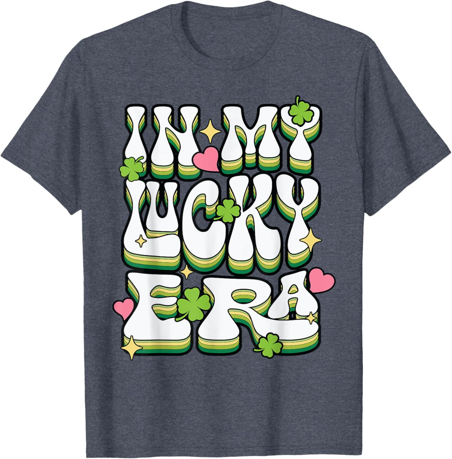 St Patricks Day Lucky Era Funny Irish Shamrock Groovy T-Shirt - 5