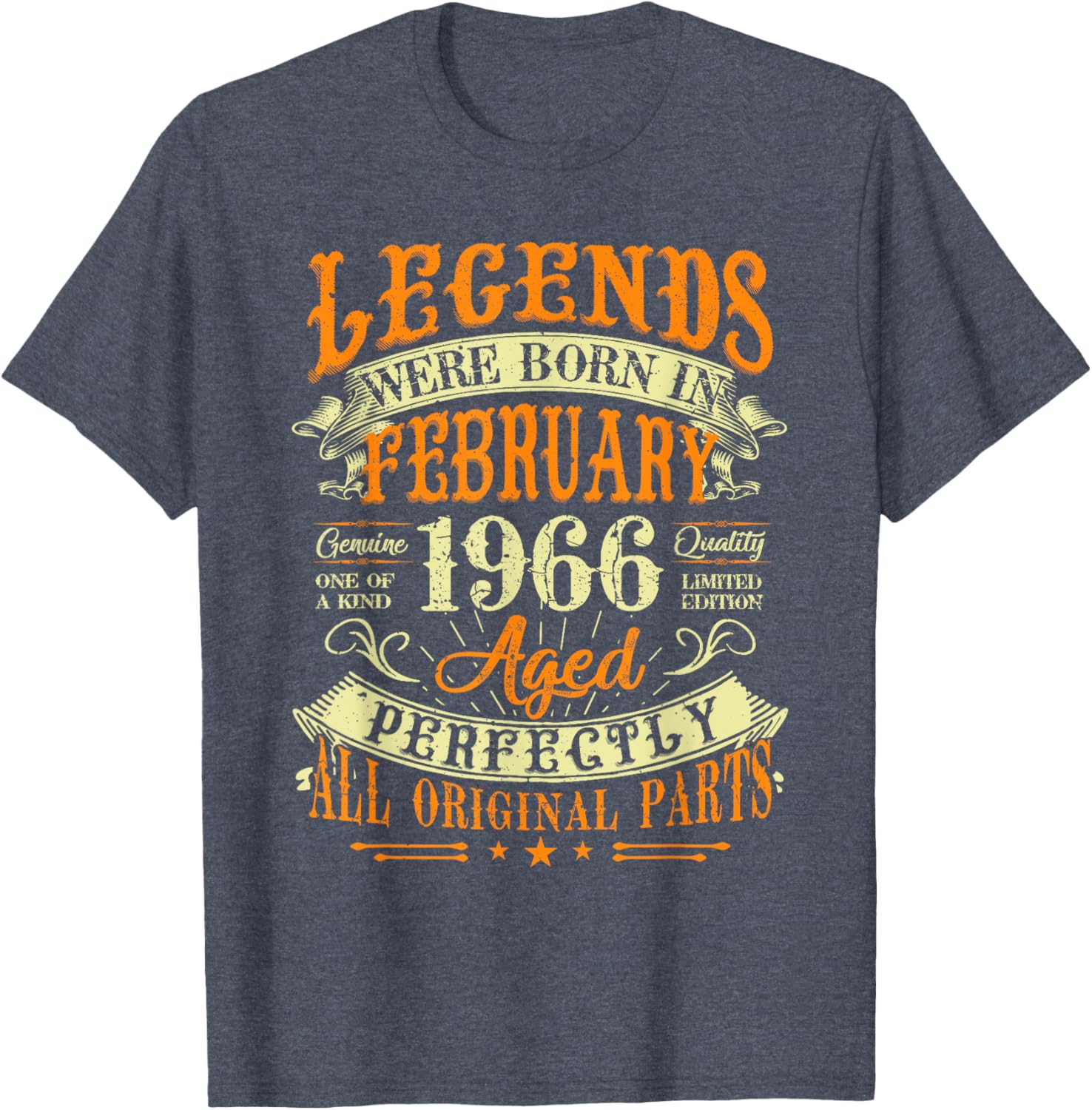 59th Birthday Gift T-Shirt for Legends Born February 1966 Stylish Design - 16