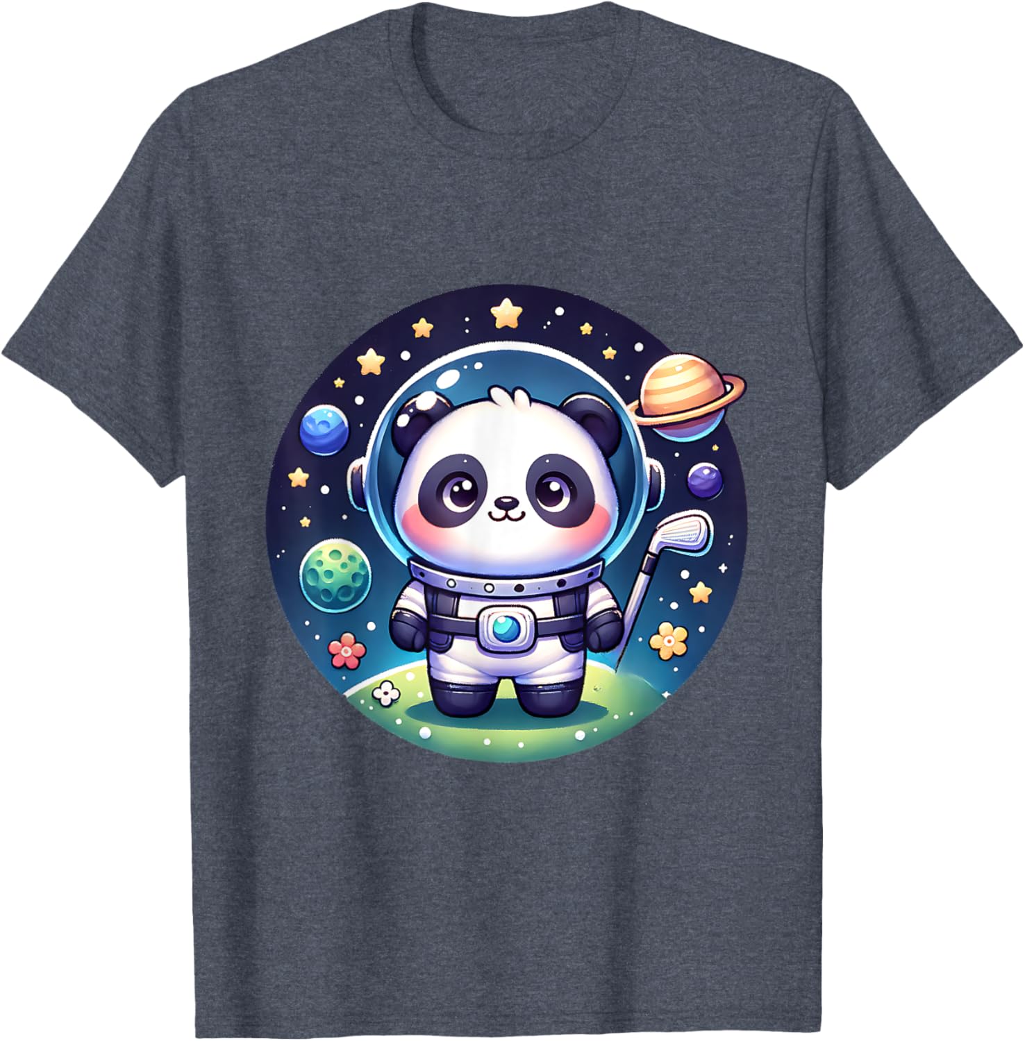Cosmic Golfer Panda Bear Astronaut T-Shirt for Golf Lovers - 3