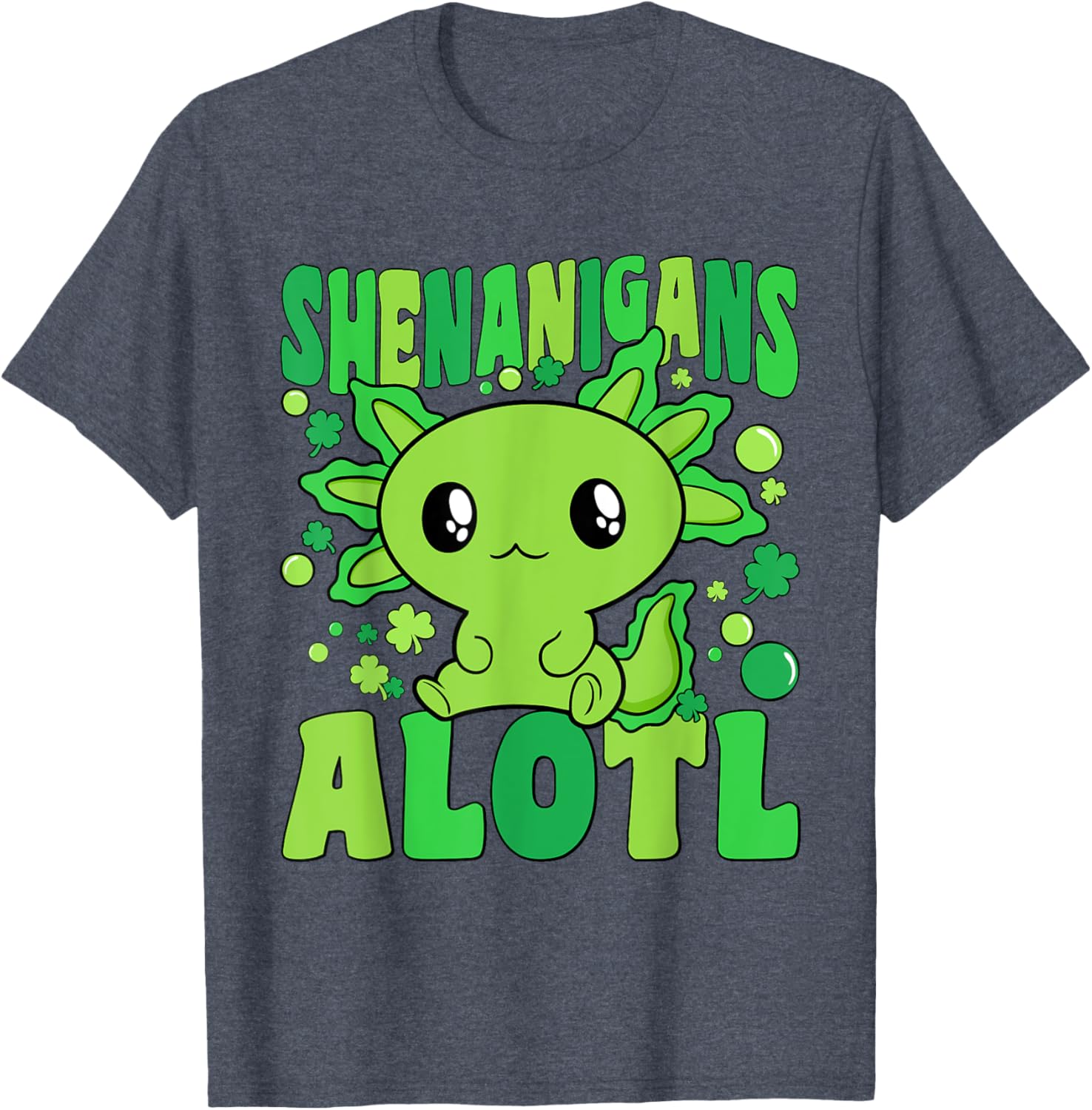 Cute Axolotl St Patricks Day T-Shirt for Kids - Fun Alotl Design - 18