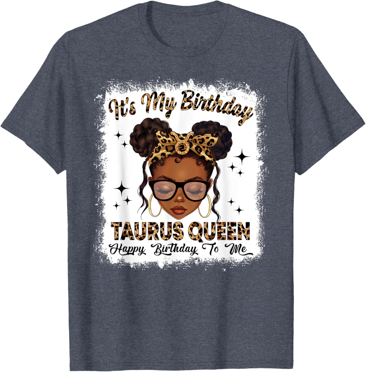 Taurus Queen Messy Bun T-Shirt for Women – Zodiac Birthday Gift - 18