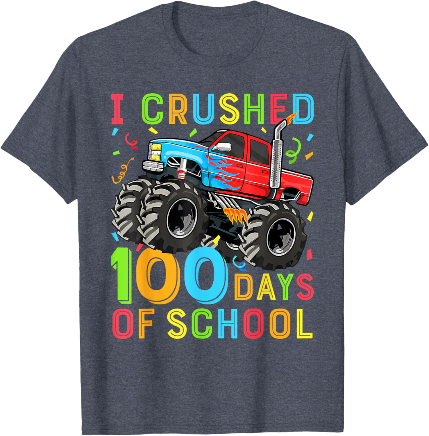 100 Days of School Monster Truck Shirt for Boys Fun 100th Day Outfit - 21