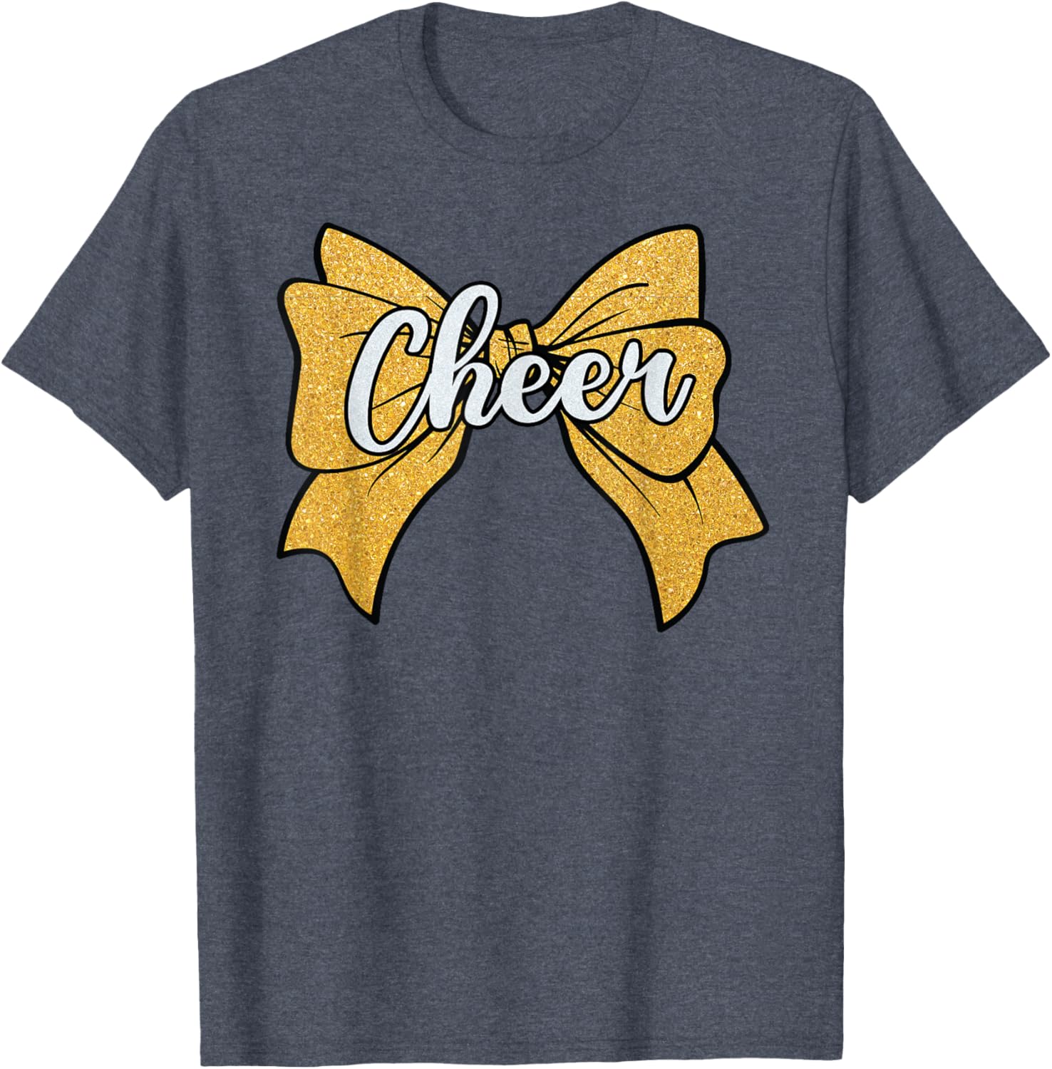 Coquette Yellow Cheerleader T-Shirt with Cheer Bow for Sport Fans - 4