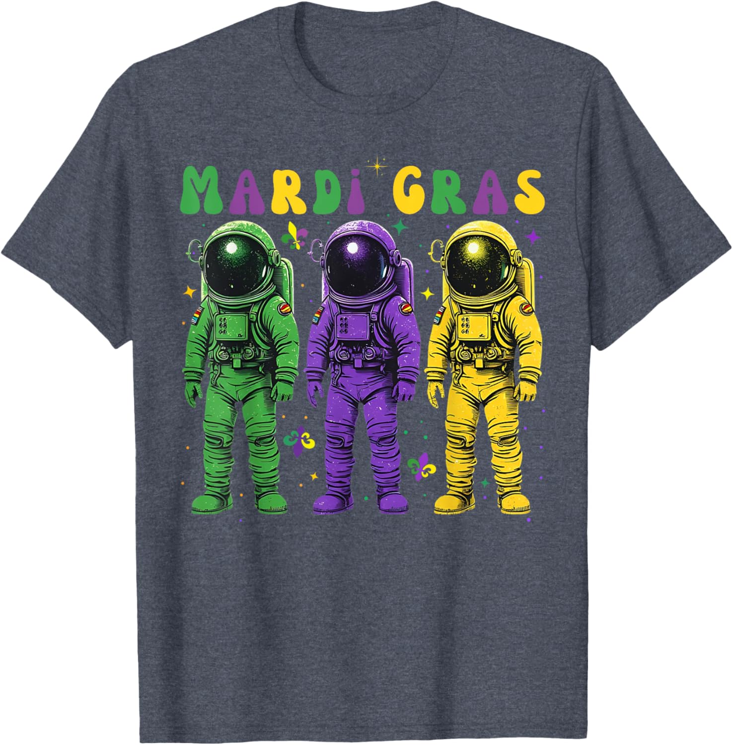 Astronaut Mardi Gras T-Shirt - Groovy New Orleans Carnival Fashion - 5