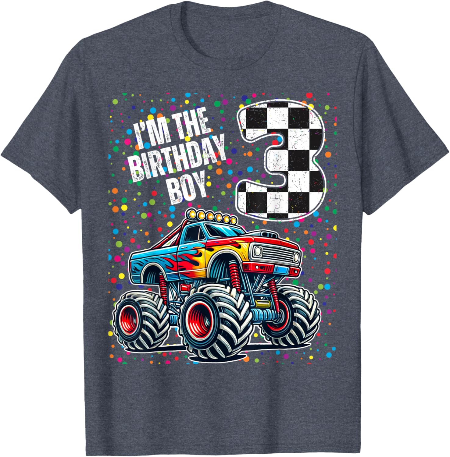 3rd Birthday Monster Truck Shirt for Boys Fun Family Celebration Tee - 8