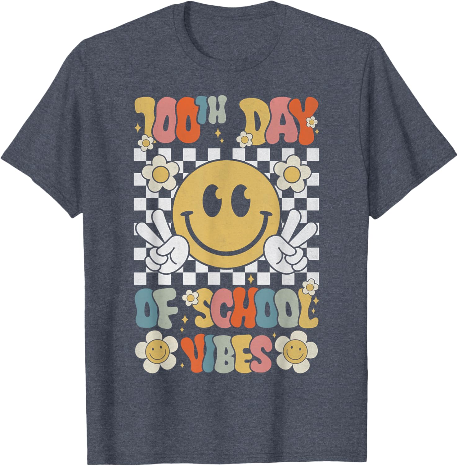 Cute 100th Day of School Smile Face T-Shirt for Kids Celebration - 17