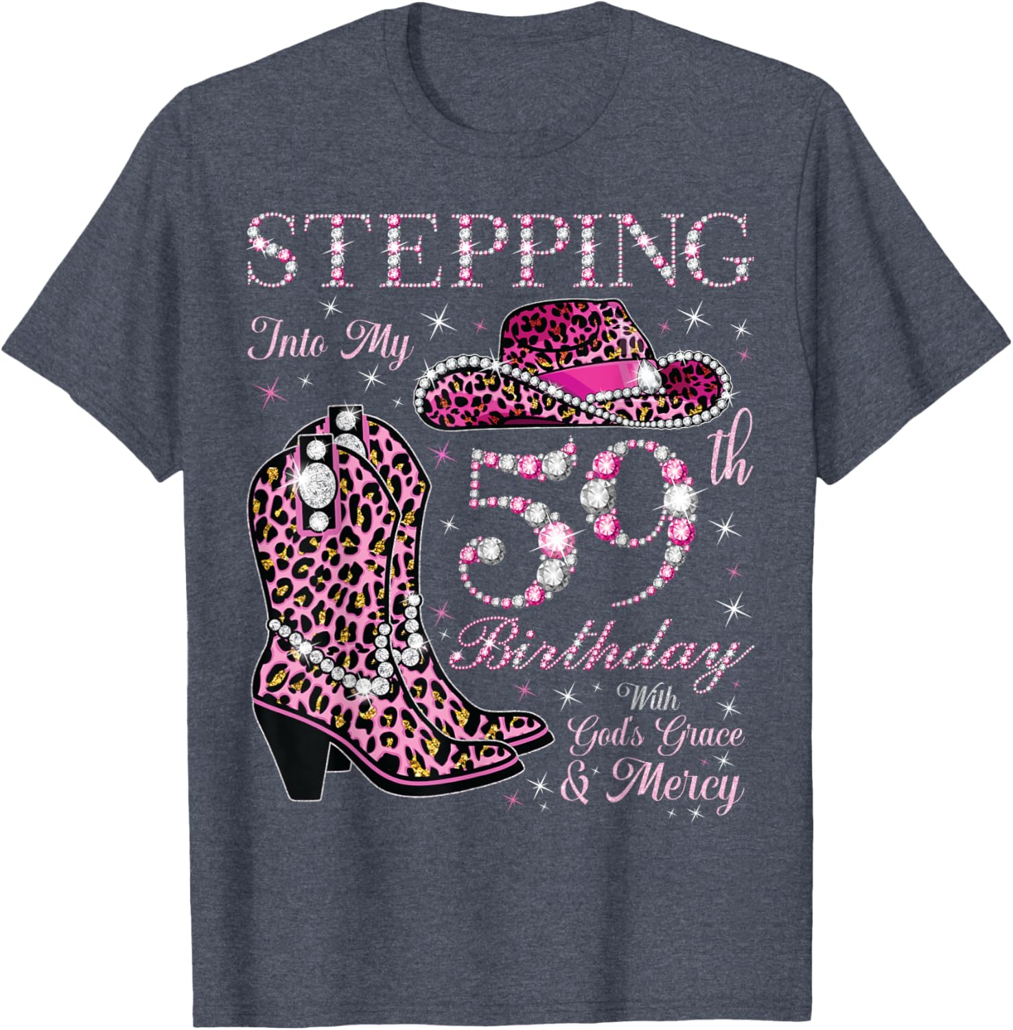 Celebrate 59 with Grace Mercy T-Shirt for Birthday Joy and Style - 6