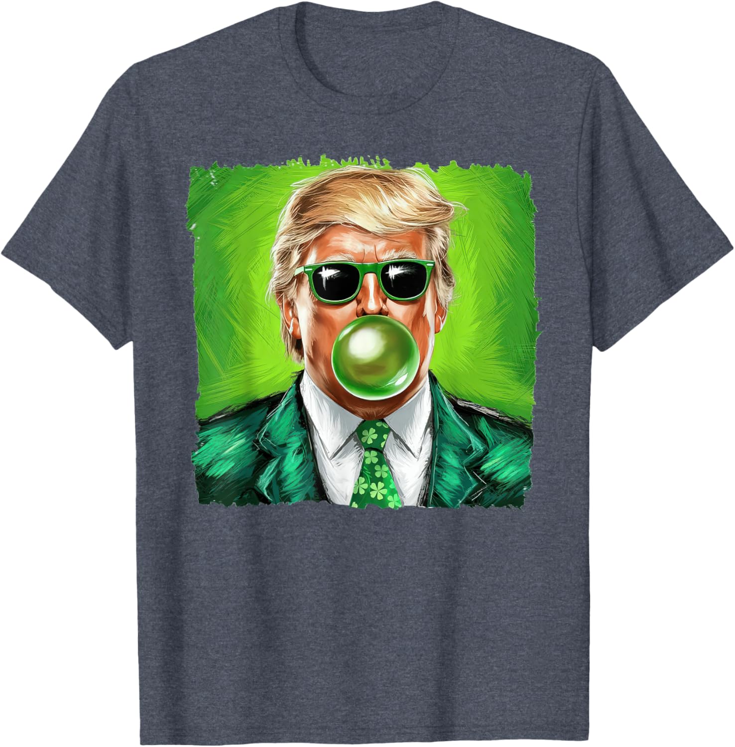 Trump Bubble Gum Sunglasses St. Patrick's Day T-Shirt for Fun Celebrations - 28