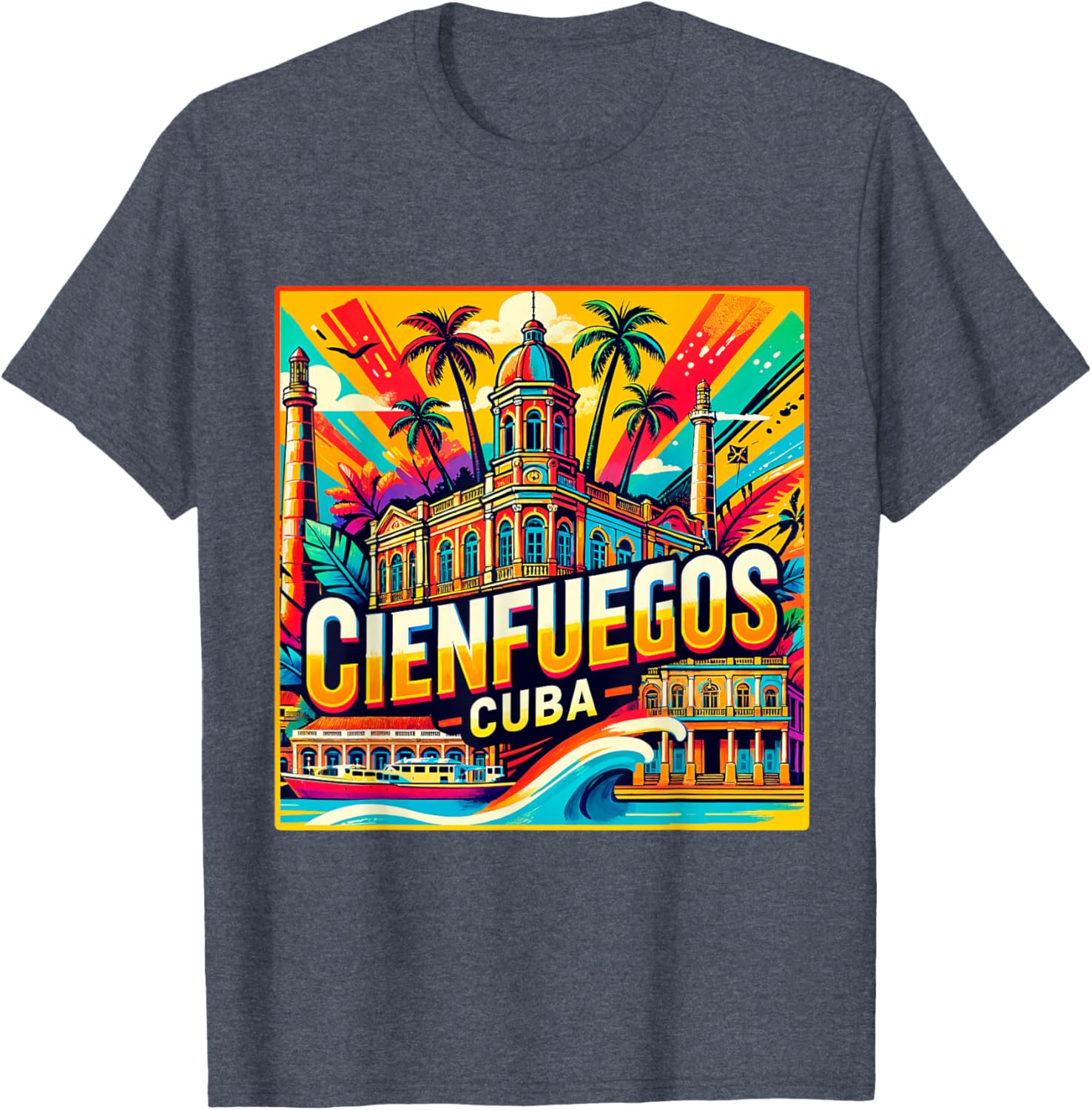 Cienfuegos Cuba Vintage Retro T-Shirt for Family Trips and Adventures - 11