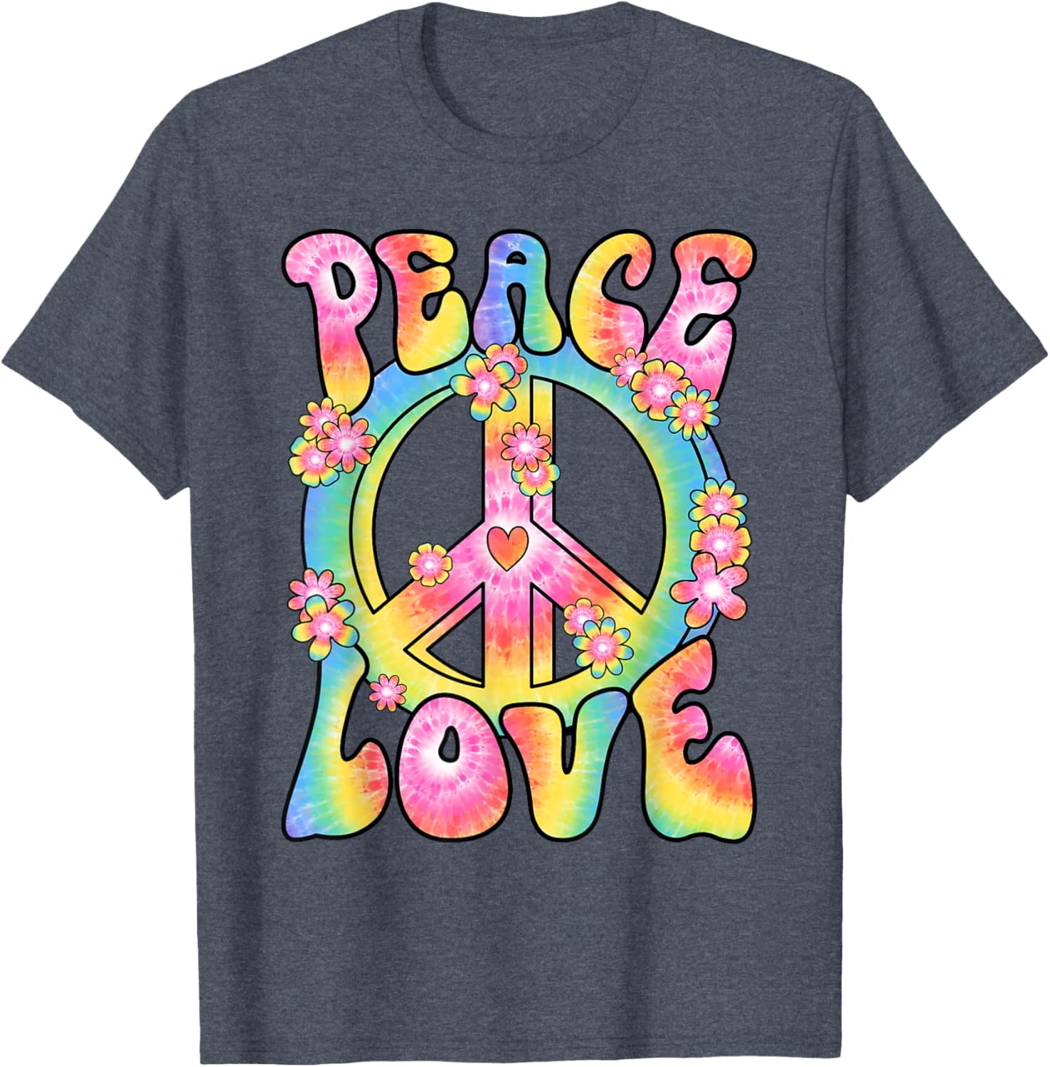 Retro Hippy Costume T-Shirt Peace Love 60s 70s Vintage Outfit - 2