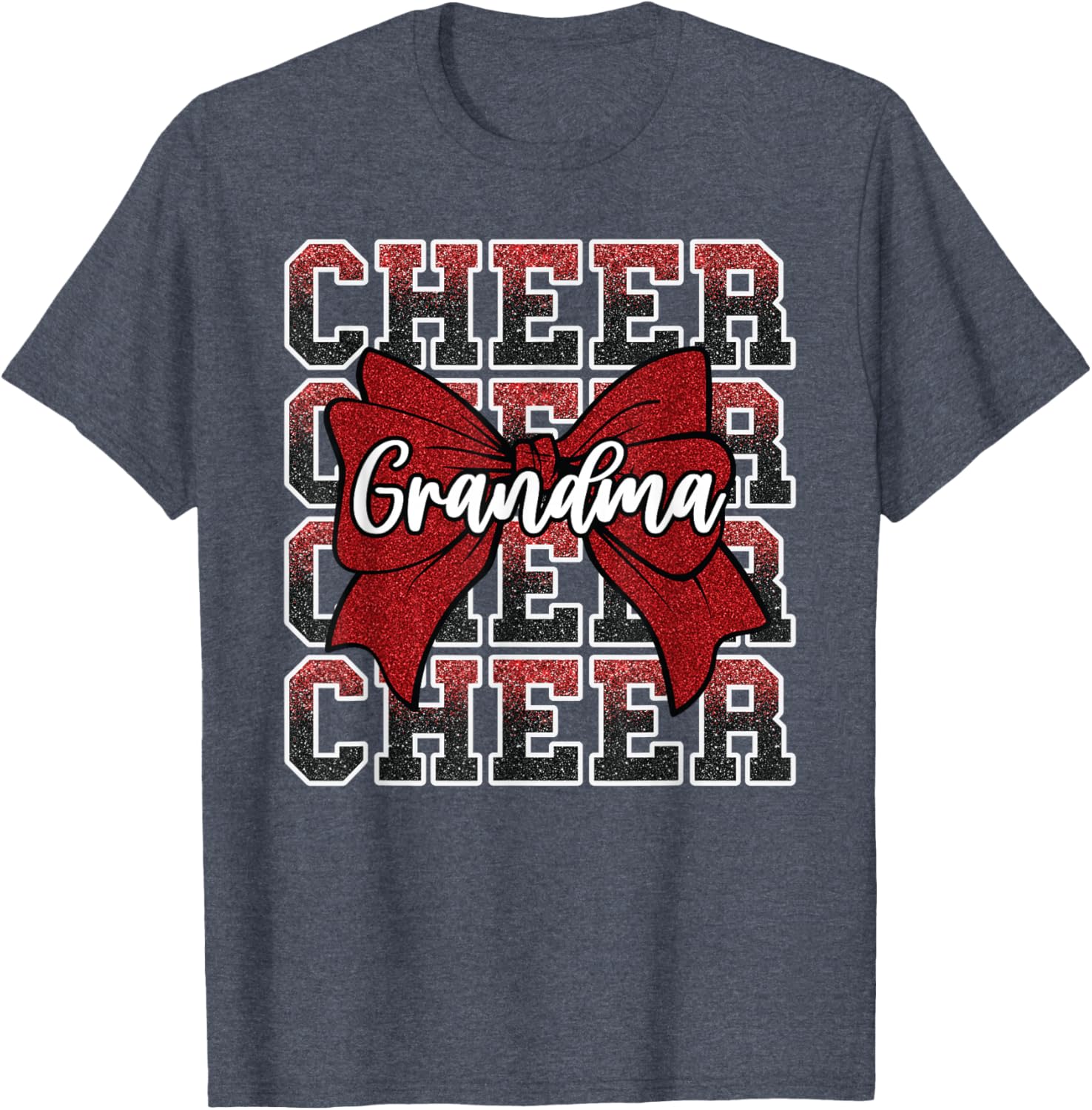 Cheer G-Ma Grandma Cheerleader Red T-Shirt for Cheer Fans and Family - 14