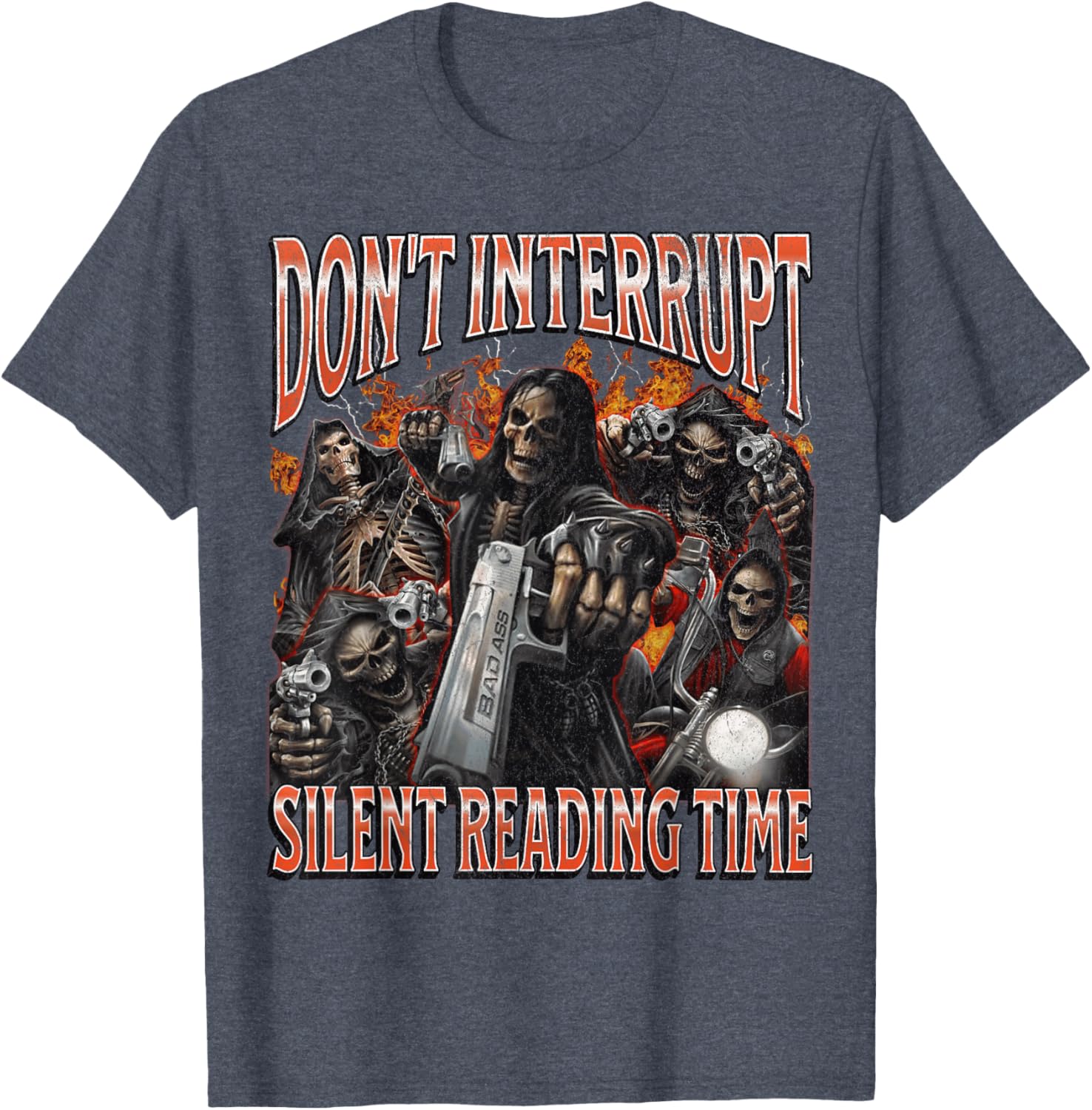 Funny Skeleton Meme T-Shirt Perfect for Silent Reading Time Lovers - 5