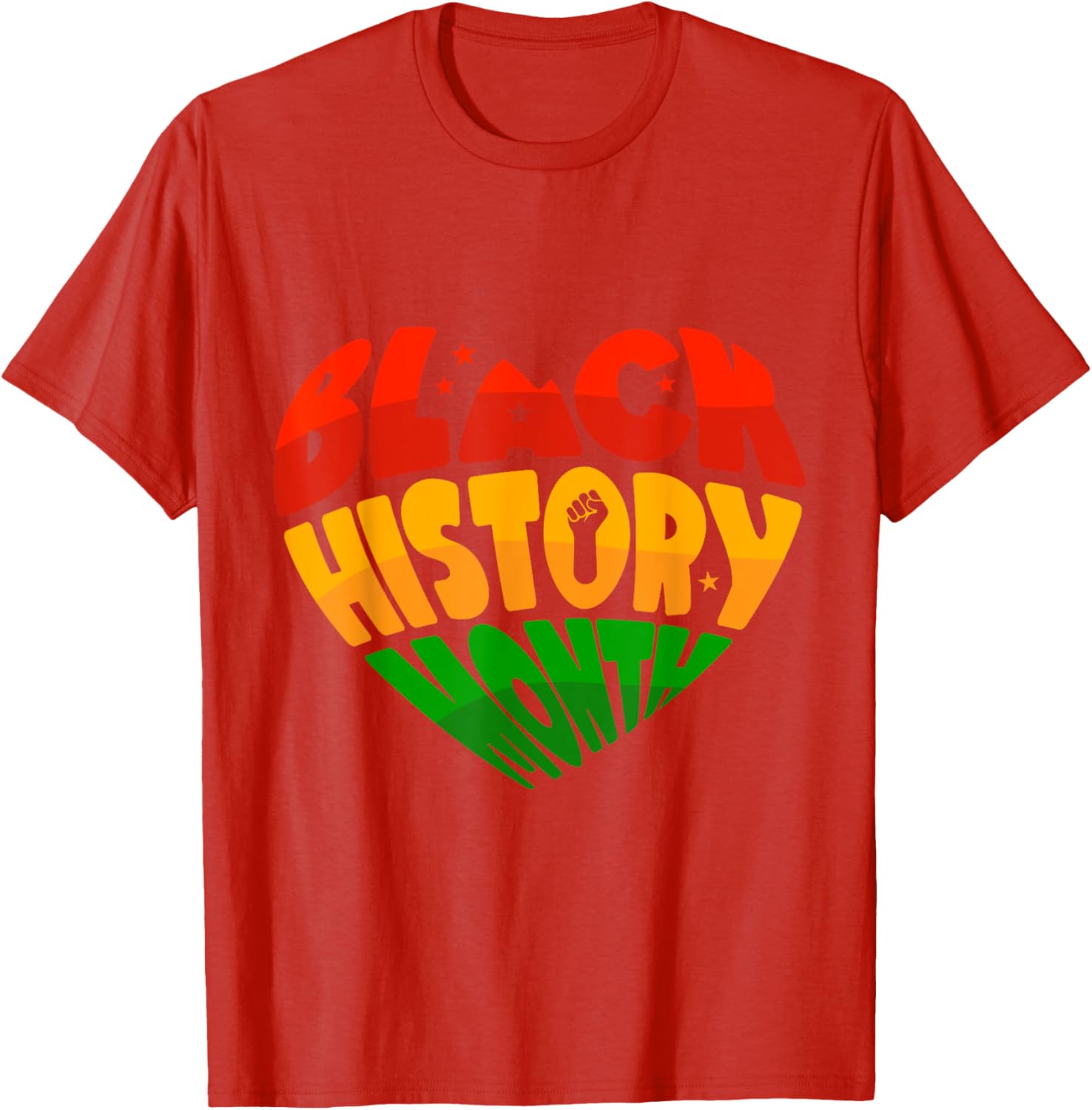 Celebrate Black History Month Heart & Fist T-Shirt for Women, Men & Kids - 17
