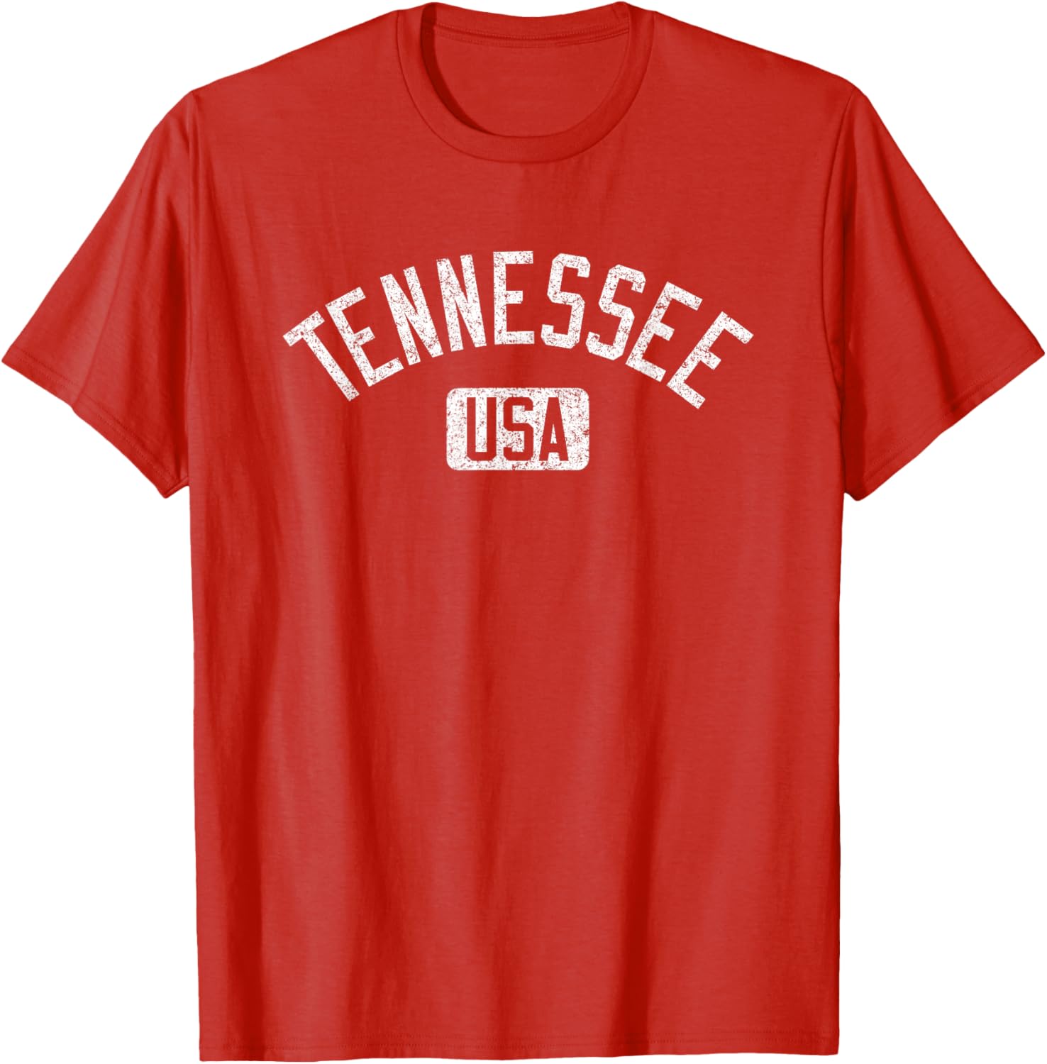 Tennessee Arched Text Distressed White Print T-Shirt for Casual Style - 27