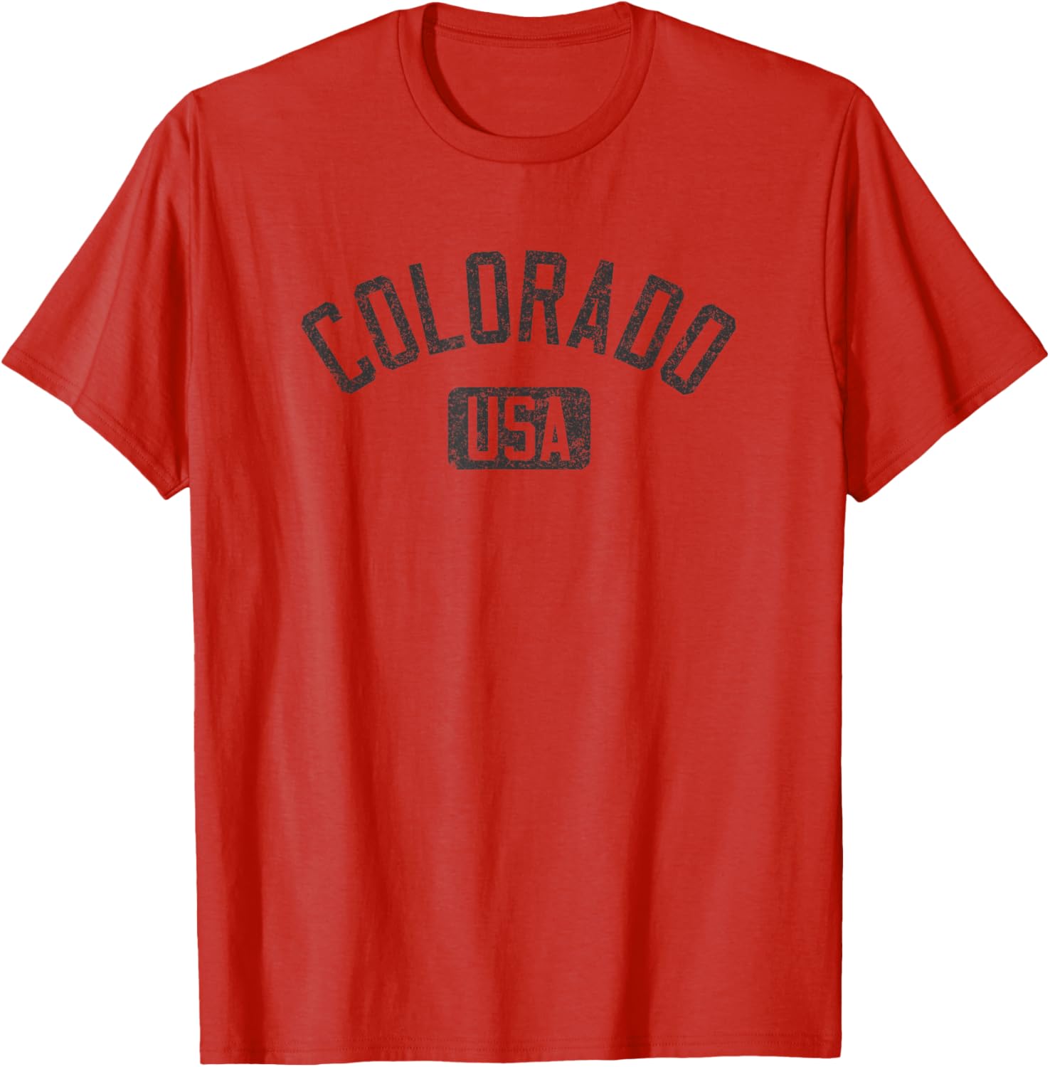 Colorado USA Arched Distressed Black Print T-Shirt for Casual Style - 2