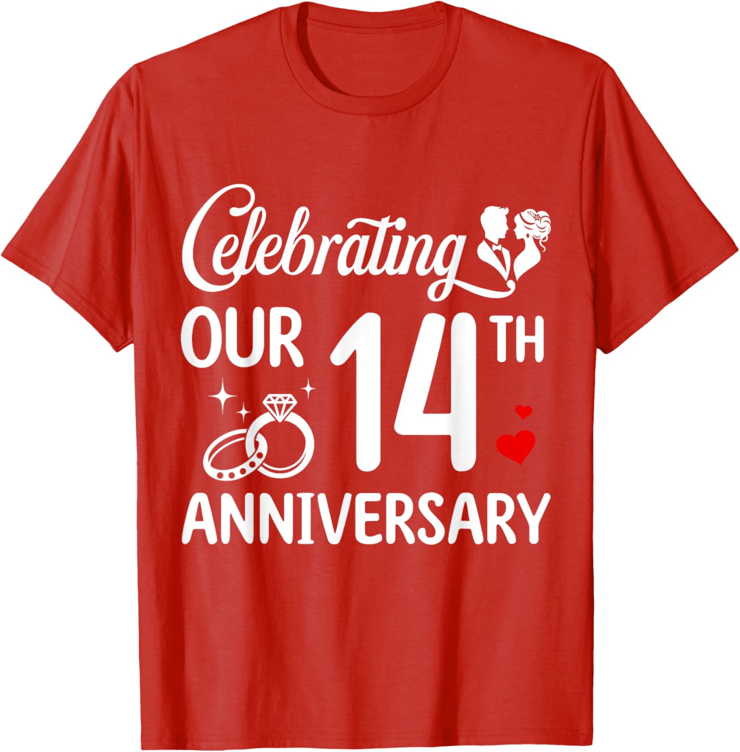 14th Wedding Anniversary T-Shirt for Couples - Celebrate 14 Years of Love - 8