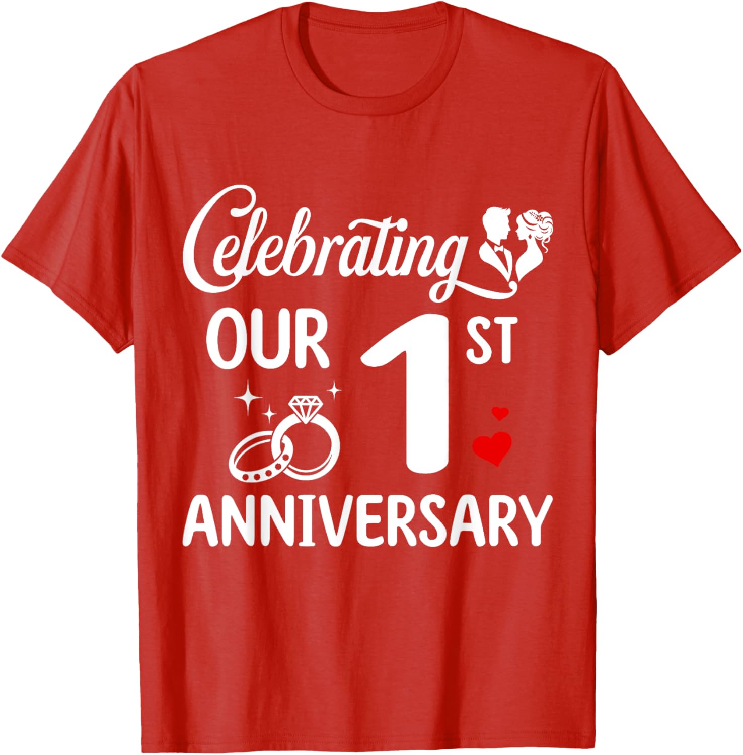 1st Wedding Anniversary T-Shirt for Couples - Celebrate Love in Style - 1