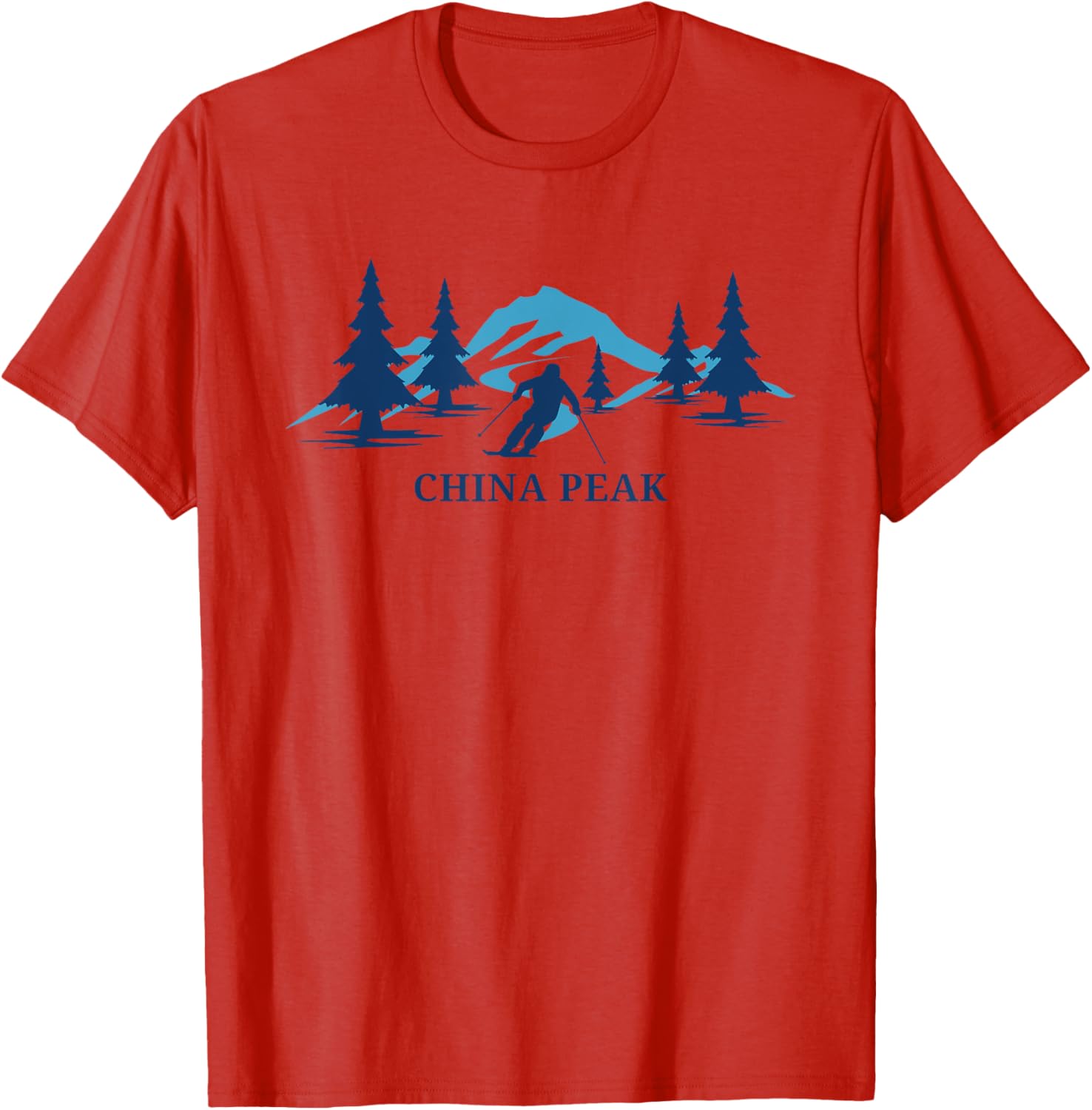 China Peak Ski Resort Skier T-Shirt for Passionate Ski Lovers - 4