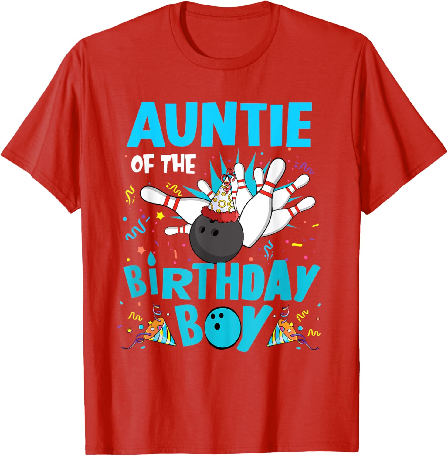 Auntie of the Birthday Boy Bowling T-Shirt for Family Fun Matching Outfits - 10