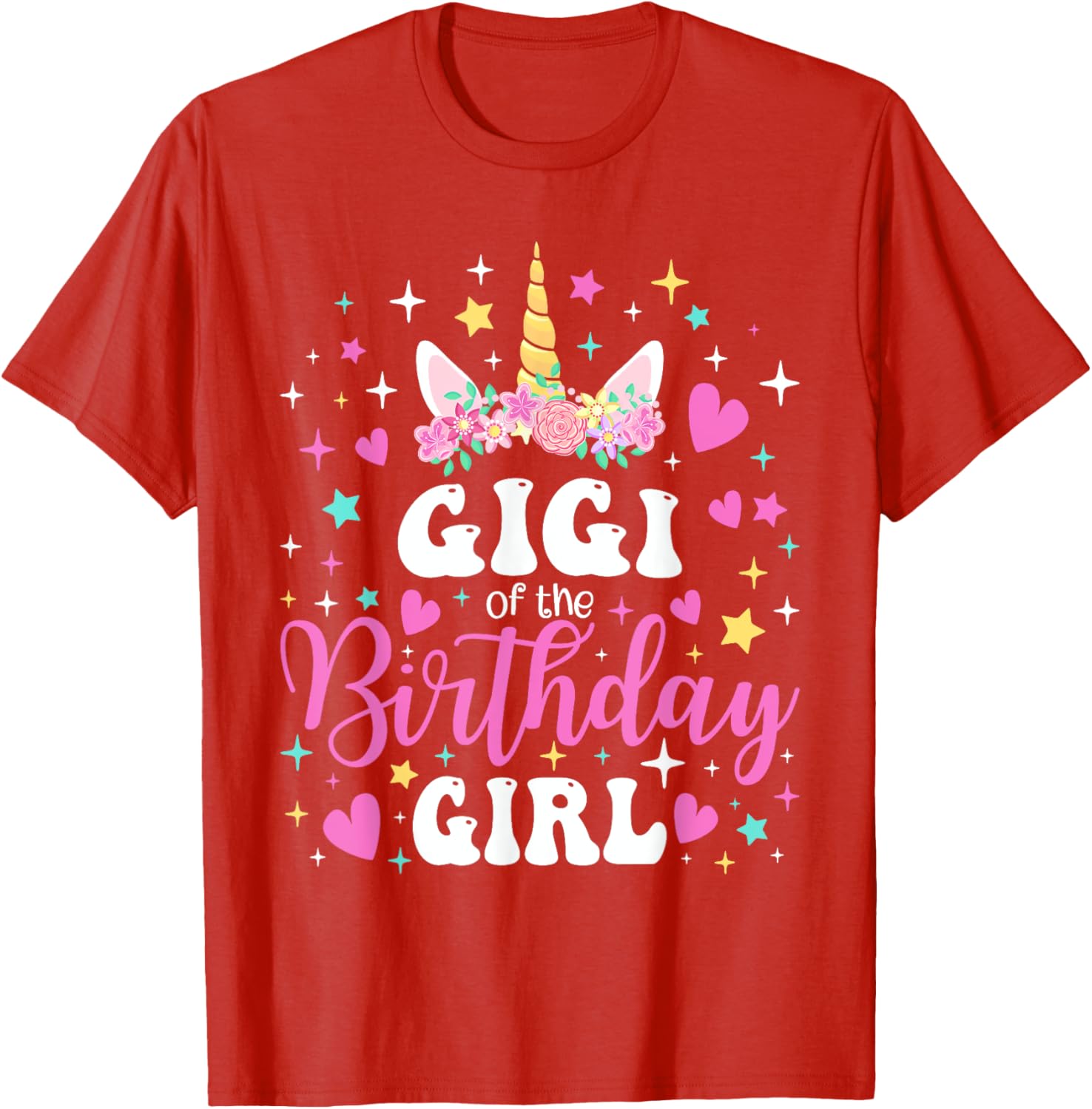 Unicorn Gigi Birthday Girl Family Matching Party Tee for Kids and Adults - 24
