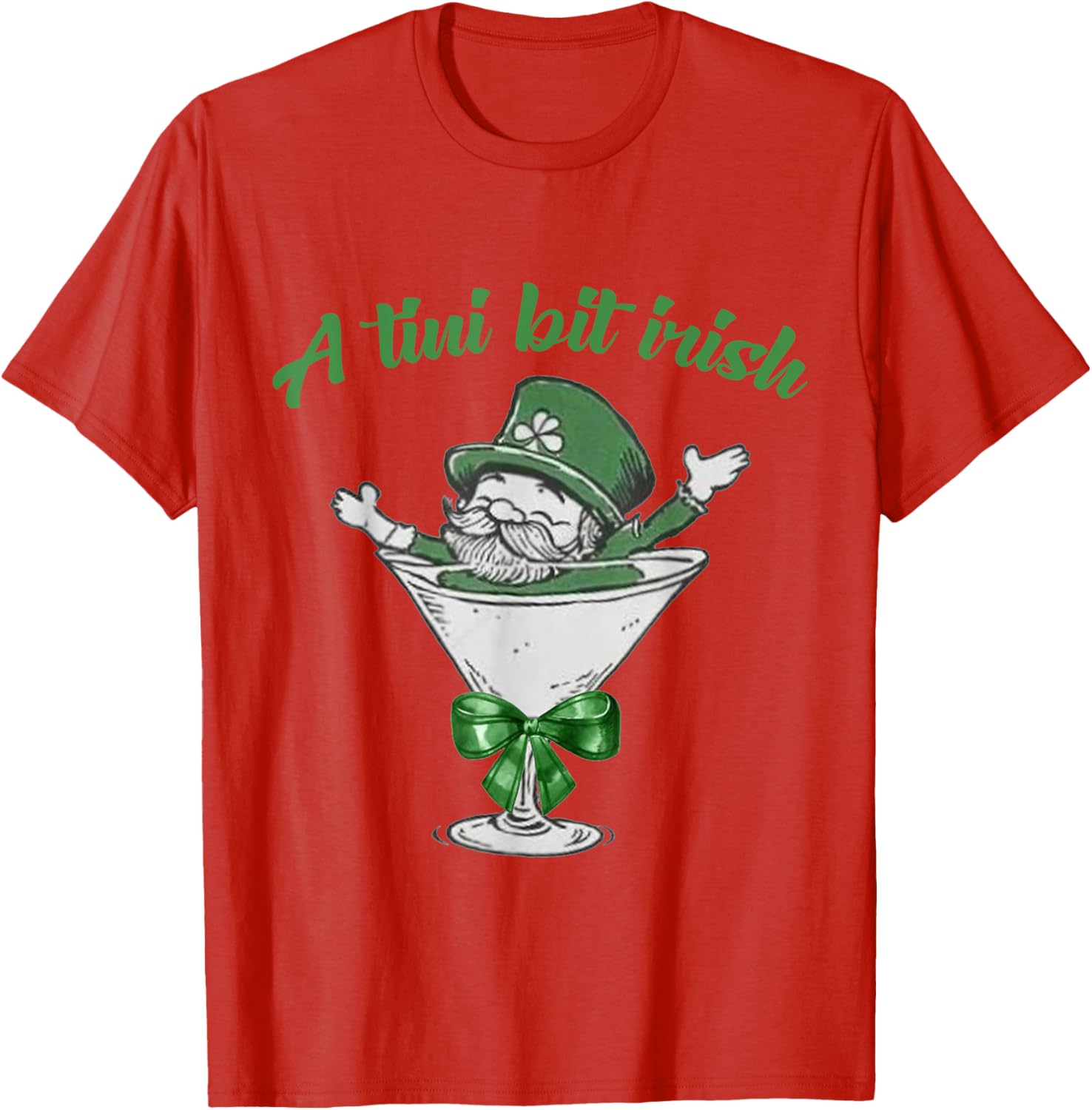 A Tini Bit Irish Leprechaun Martini St Patrick's Day T-Shirt - 29