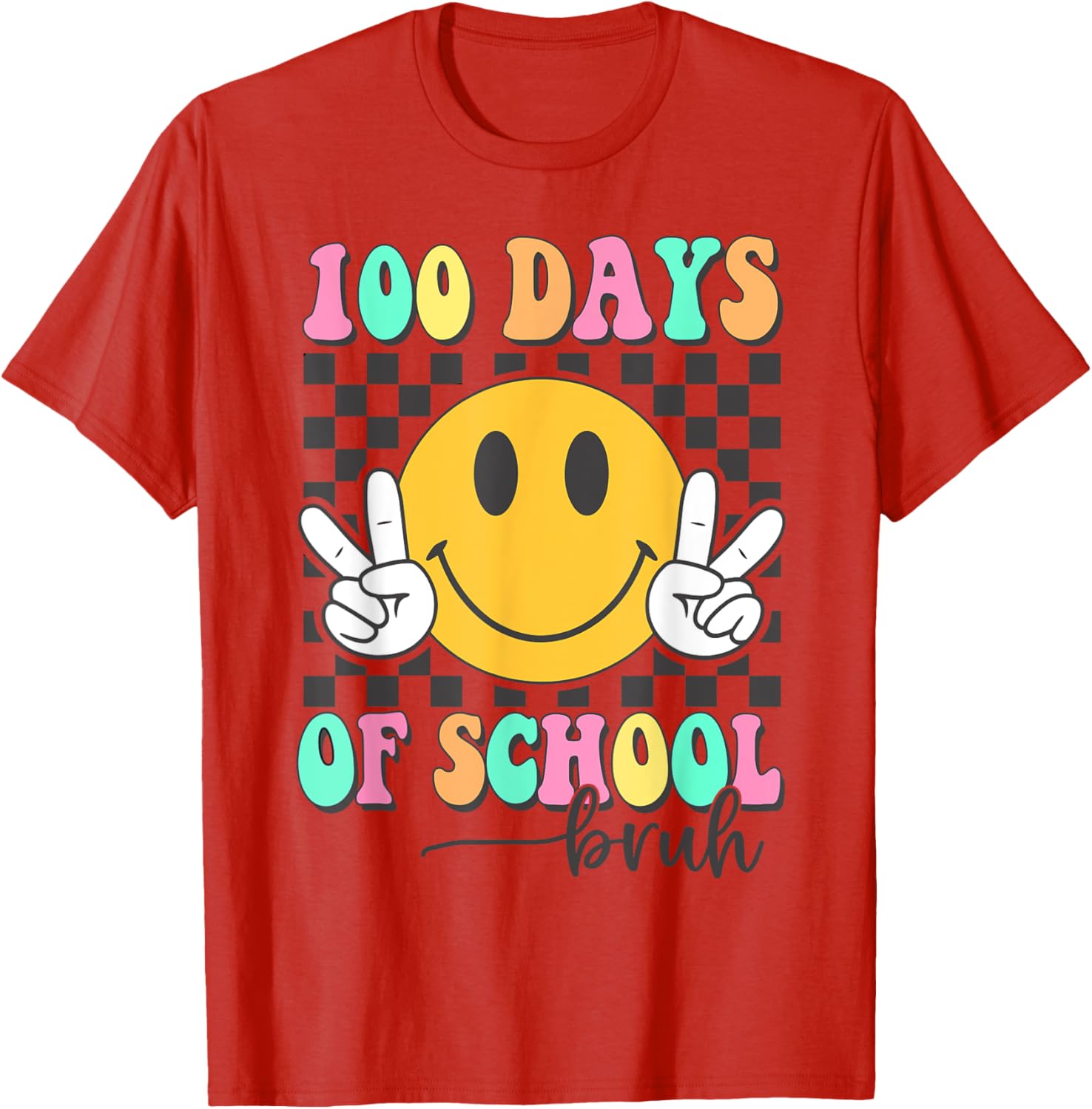 Bruh 100 Days of School T-Shirt for Boys and Girls Fun Celebration Wear - 3