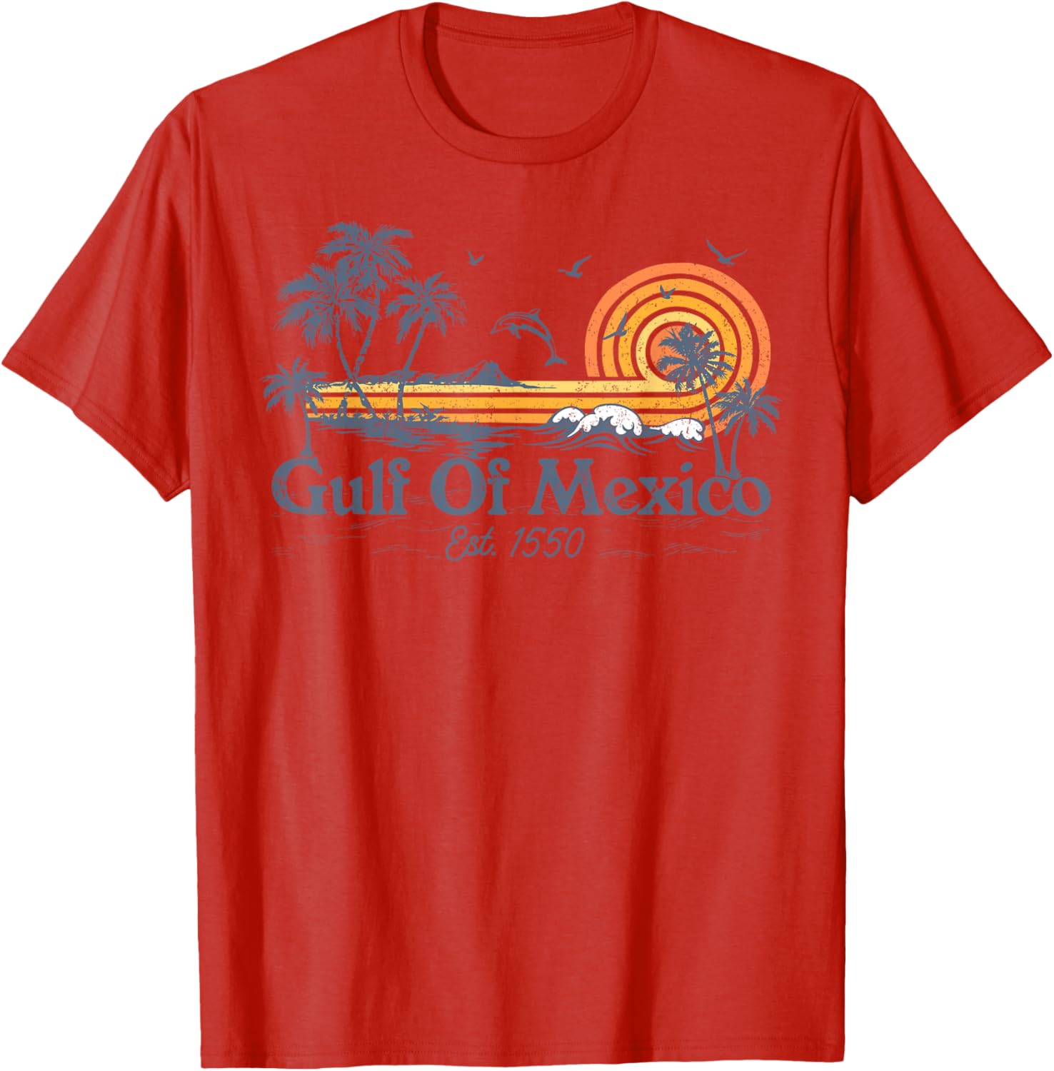 Gulf of Mexico Est 1550 Retro Vintage Beach T-Shirt for Beach Lovers - 14