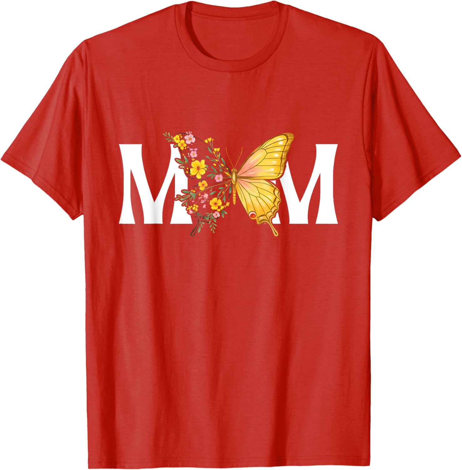 Cute Mother's Day Butterfly MOM Flower T-Shirt for Moms and Gifts - 8