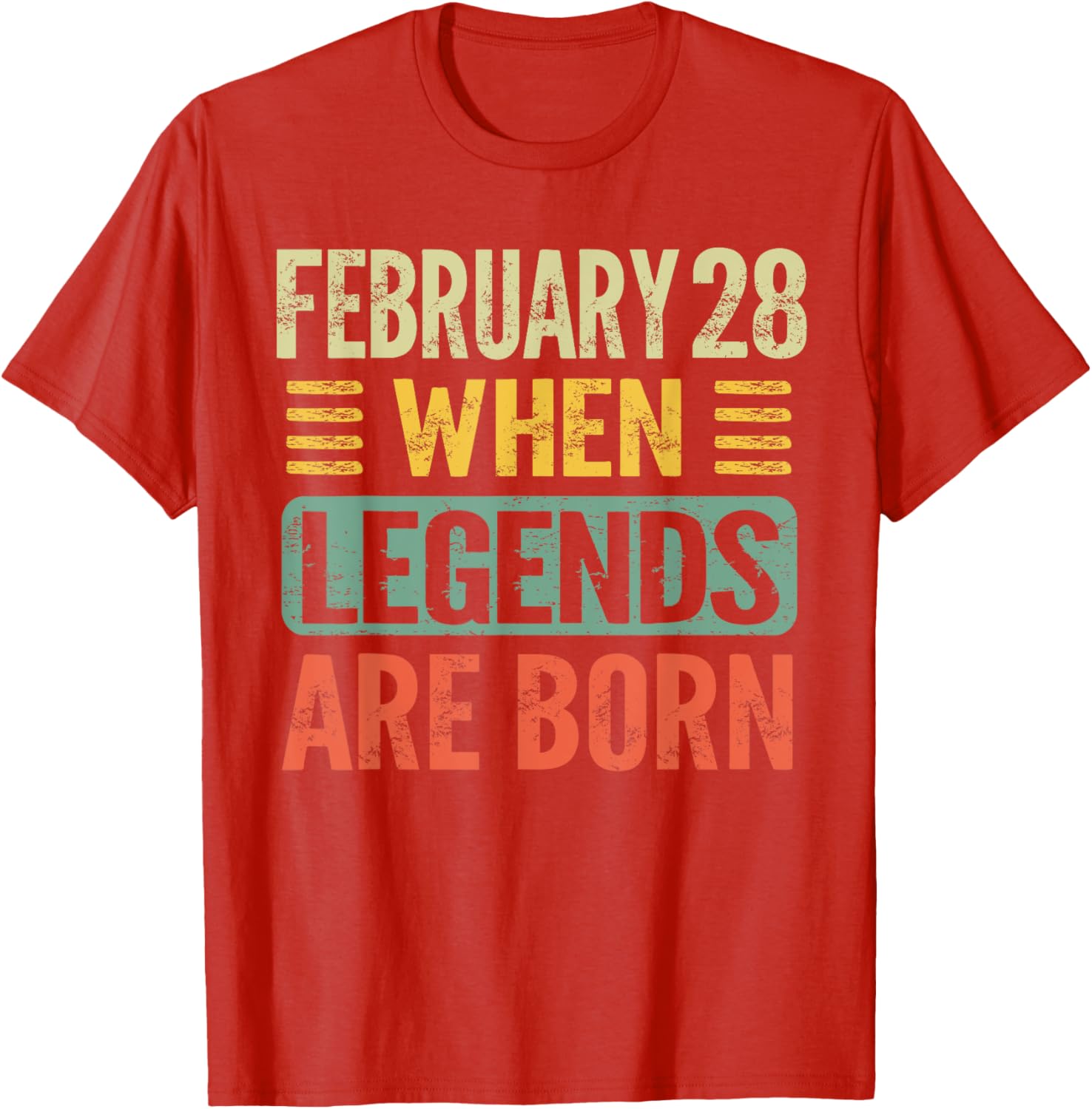 February 28 Legends Born Vintage T-Shirt for Birthday Celebration - 3