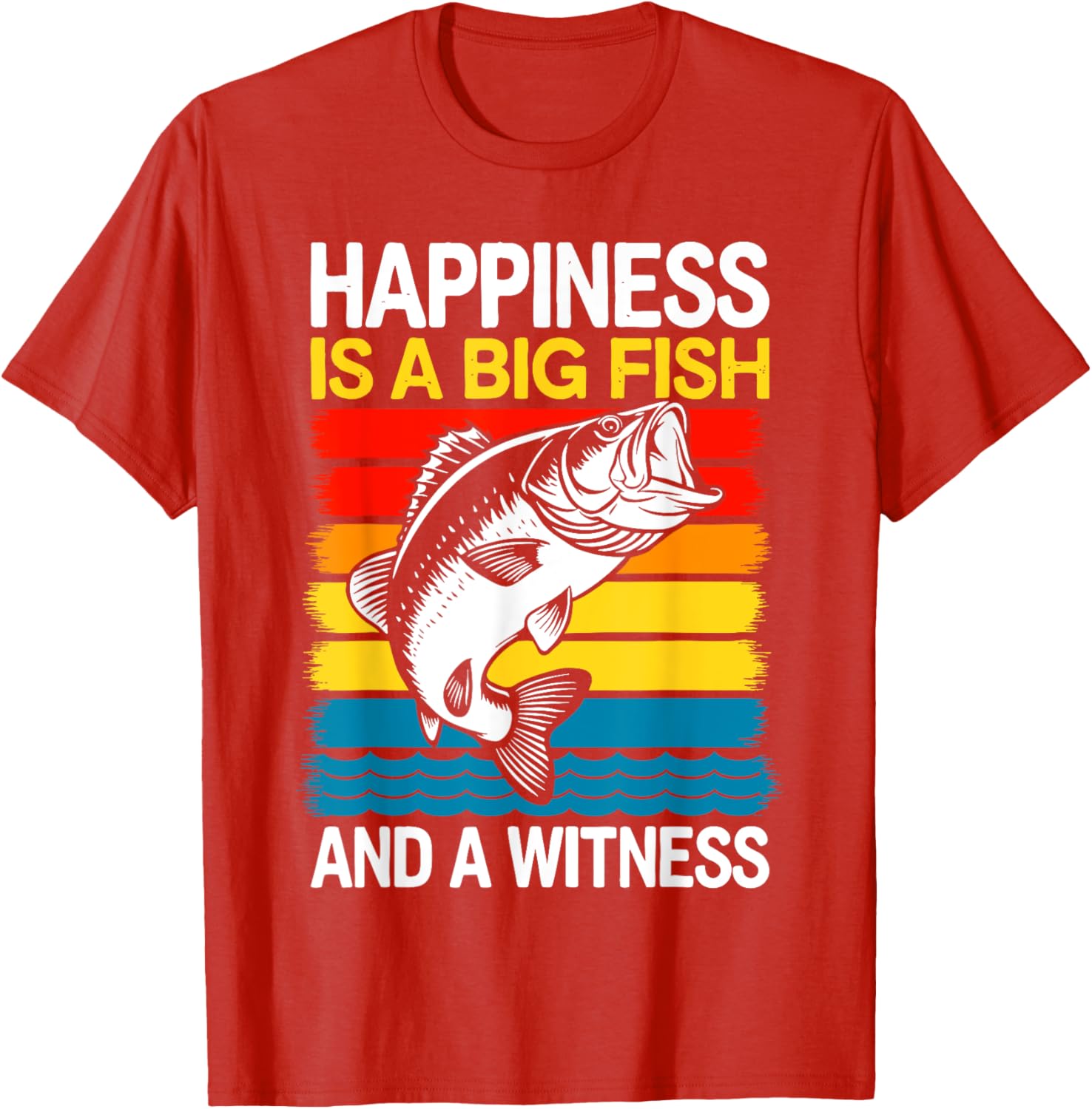 Catch the Joy: Big Fish and Witness Bass Fishing T-Shirt for Anglers - 5
