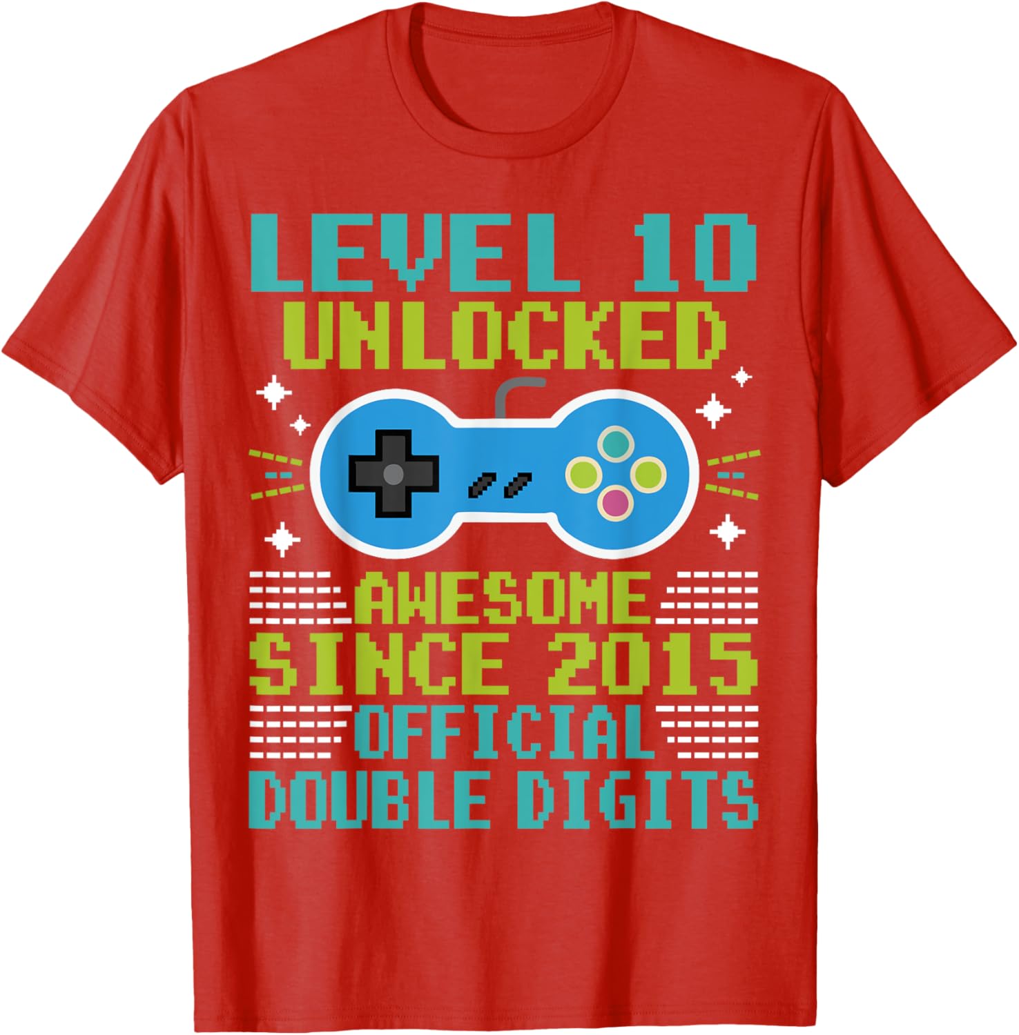 Cool 10th Birthday Boys T-Shirt Level 10 Unlocked Awesome Since 2015 - 11
