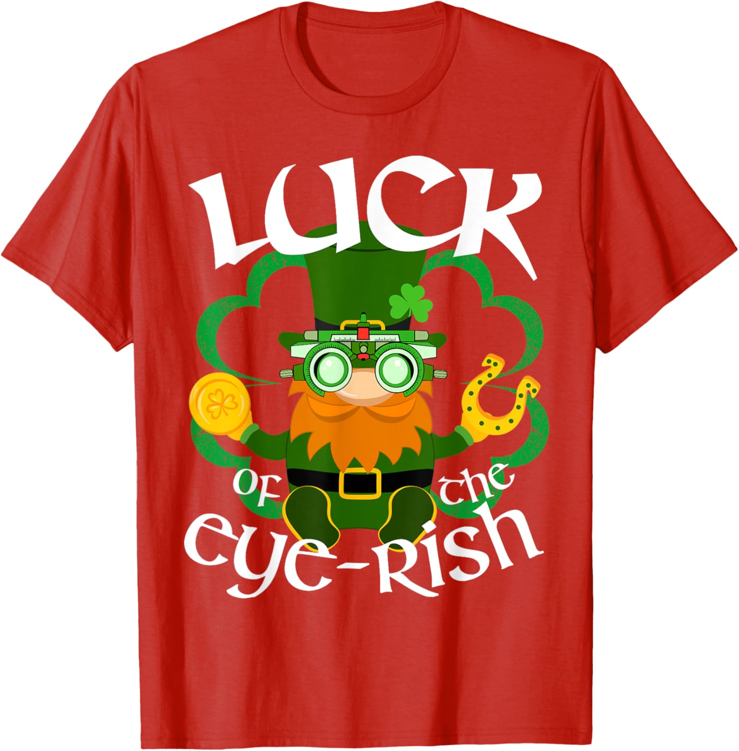 St Patrick's Day Irish Gnome Eye Doctor T-Shirt for Optometrists - 24