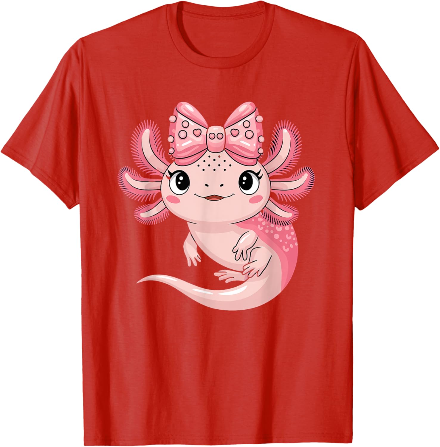 Cute Axolotl Girls Coquette Bow T-Shirt for Axolotl Lovers - 23