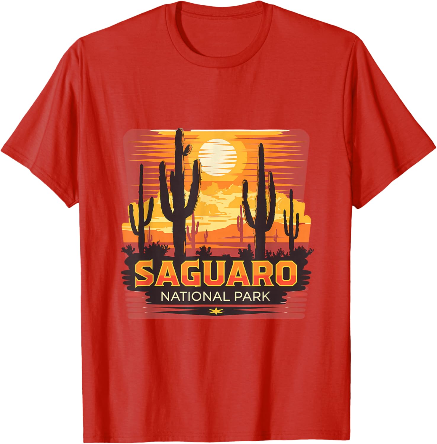 Saguaro National Park Desert Sun Scene T-Shirt for Nature Lovers - 1