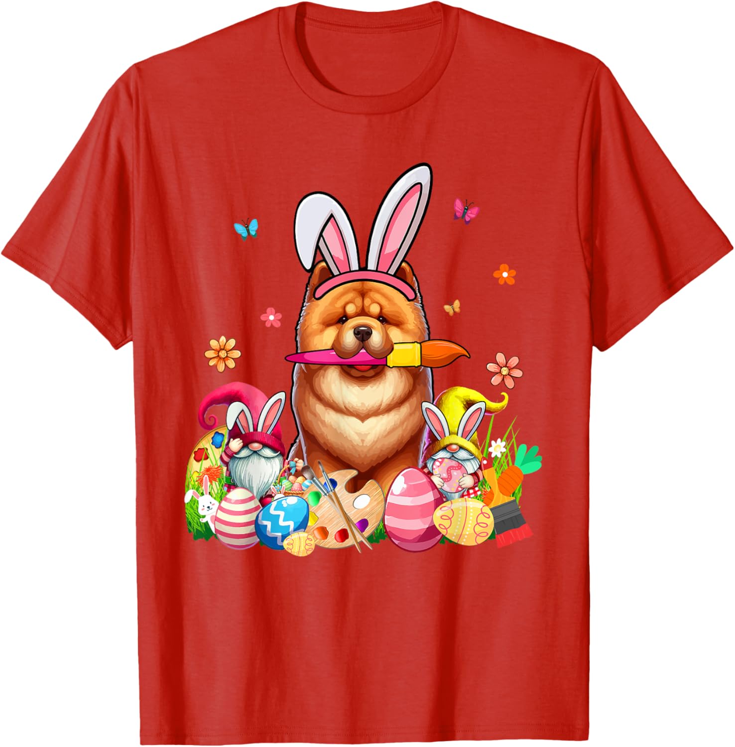 Chow Chow Cosplay Bunny Gnome Easter Eggs T-Shirt for Pet Lovers - 11
