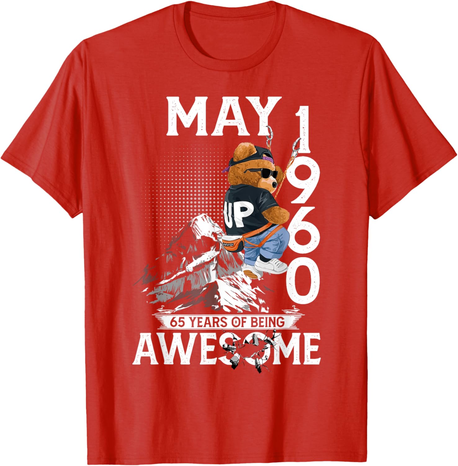 65th Birthday Bear Legends T-Shirt for Men May 1960 Vintage Style - 12