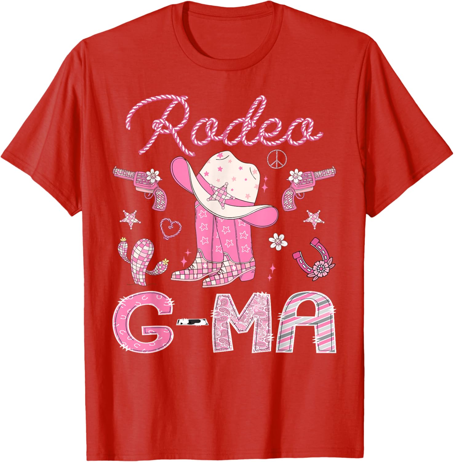 Rodeo G-Ma 1st Birthday Pink Boots Disco Cowgirl T-Shirt for Girls - 4