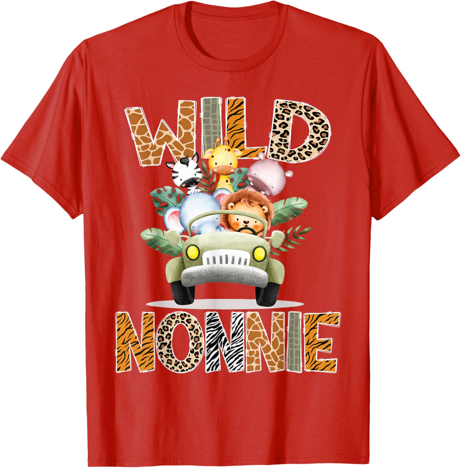 Wild Nonnie Safari Jungle Animals 1st Birthday Truck T-Shirt for Kids - 1