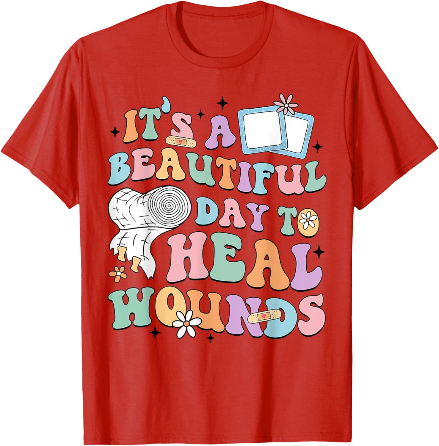 Beautiful Day to Heal Wounds Retro Nurse T-Shirt for Caregivers - 5