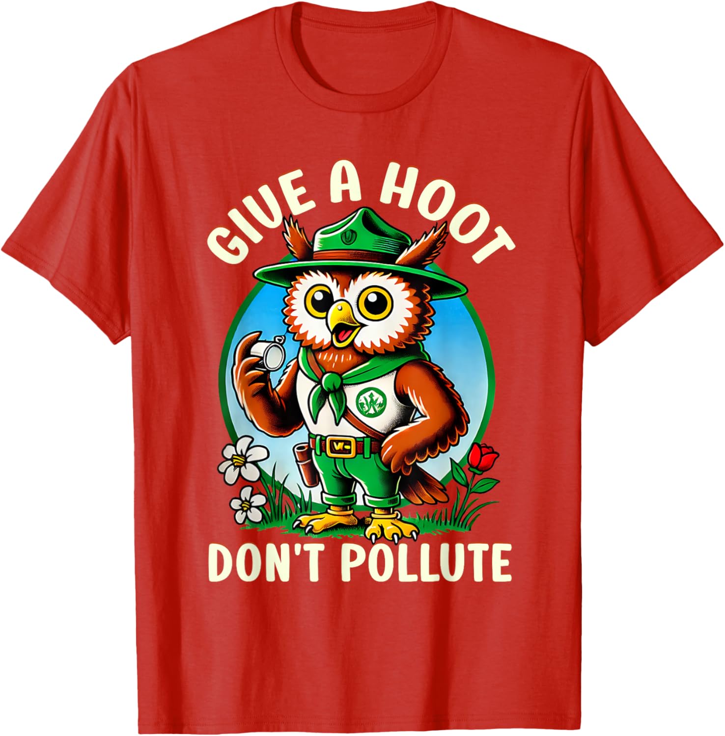 Retro Vintage Owl T-Shirt - Eco-Friendly Give A Hoot Don’t Pollute - 10
