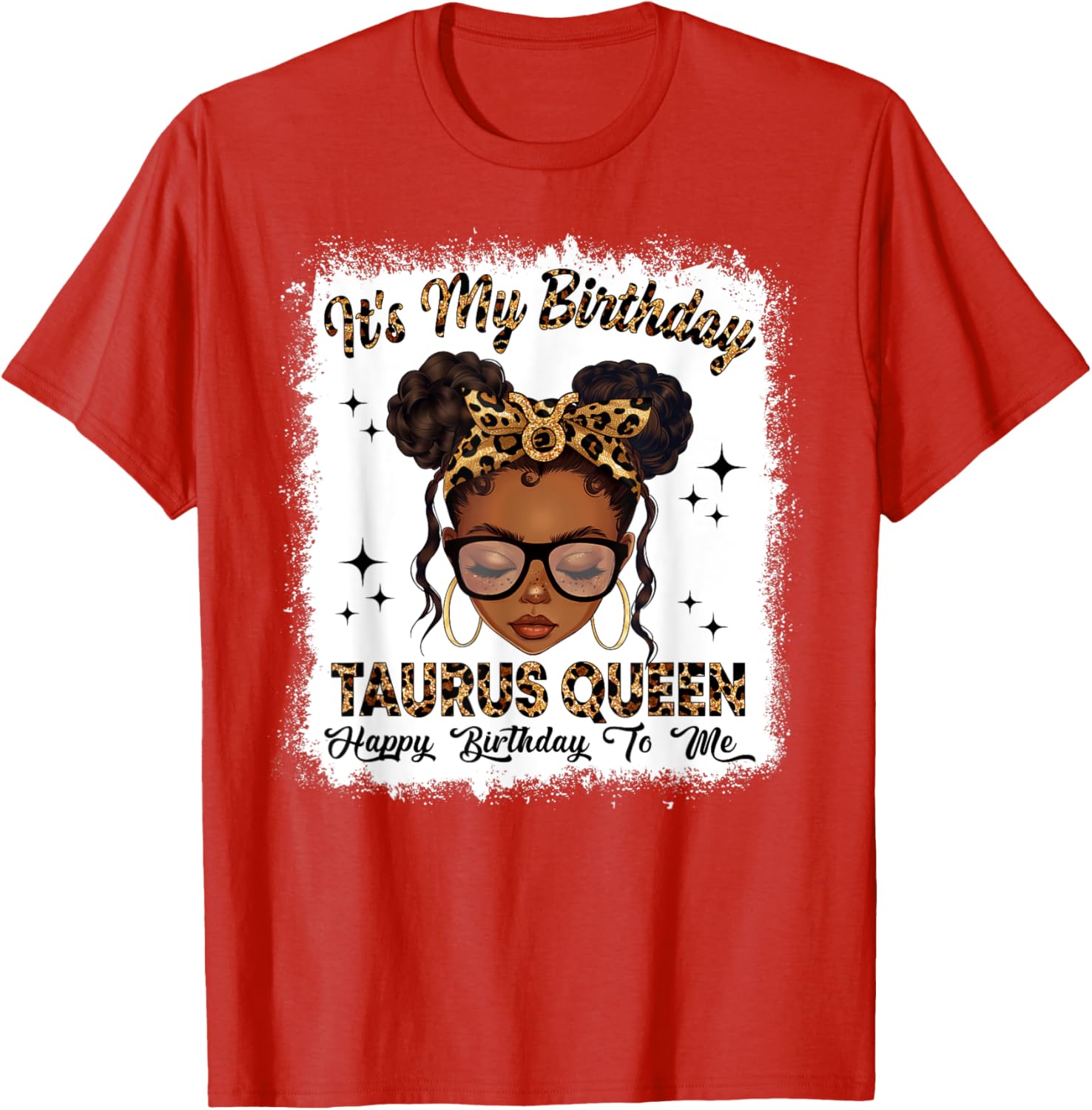 Taurus Queen Messy Bun T-Shirt for Women – Zodiac Birthday Gift - 14