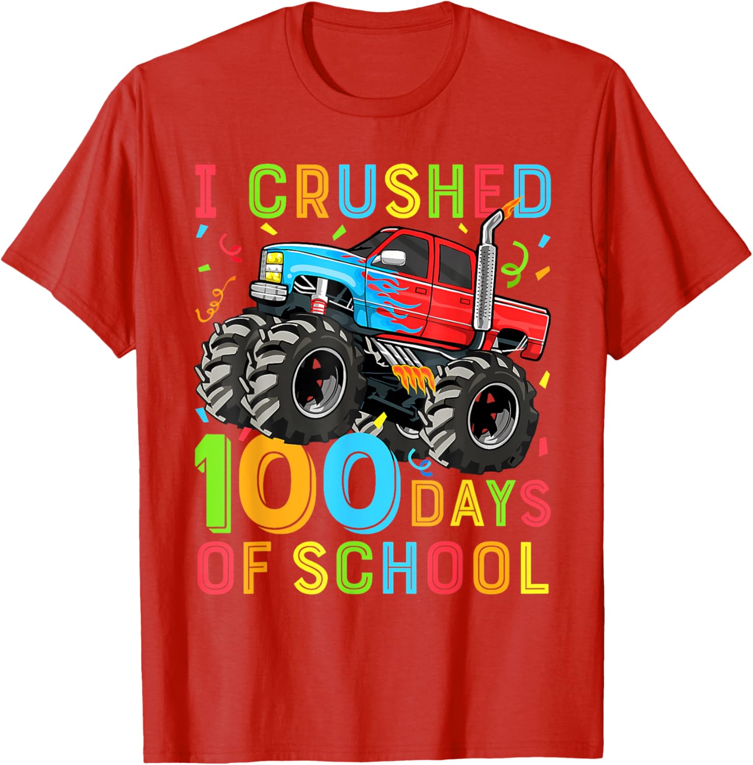 100 Days of School Monster Truck Shirt for Boys Fun 100th Day Outfit - 11