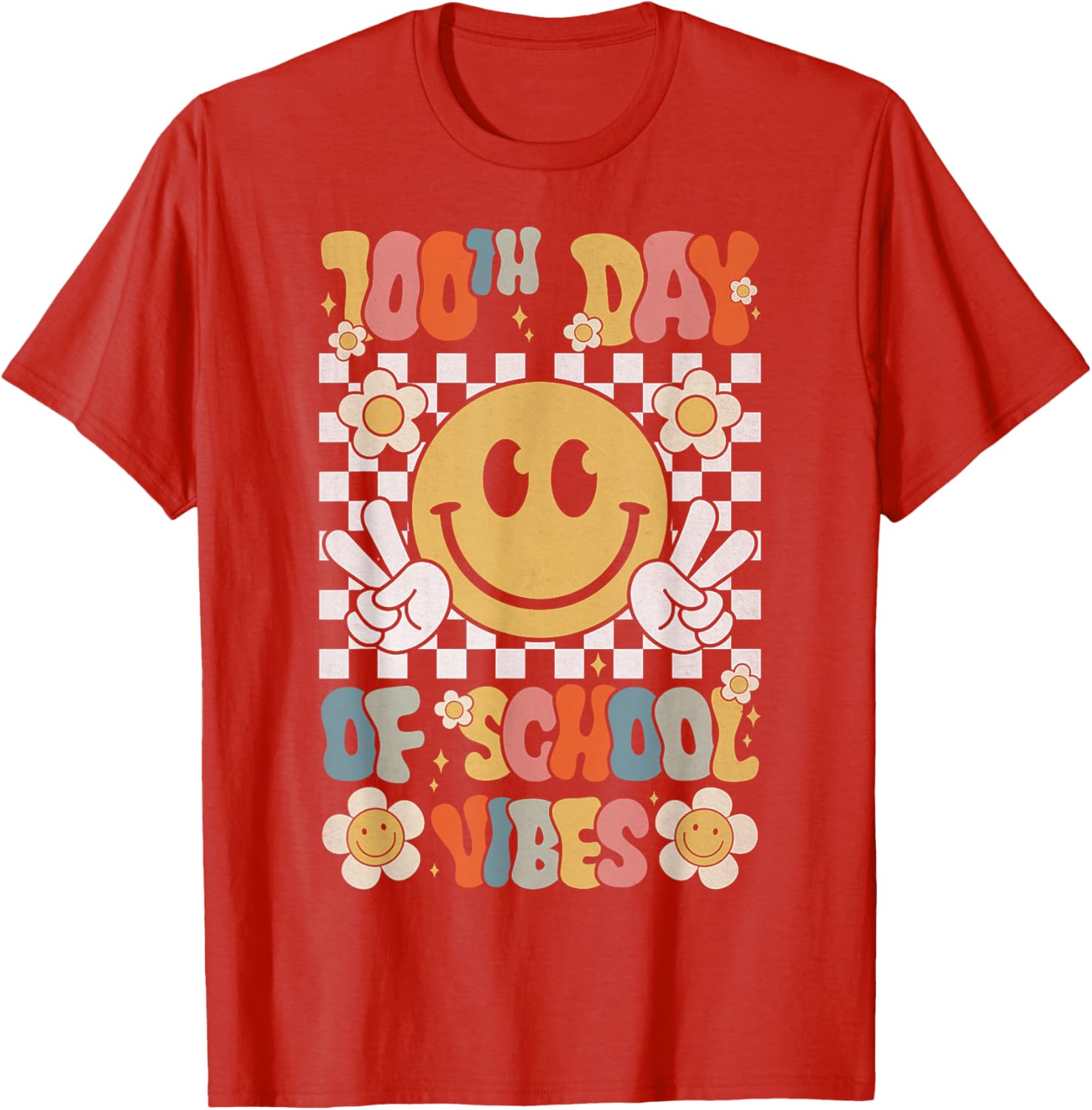 Cute 100th Day of School Smile Face T-Shirt for Kids Celebration - 18