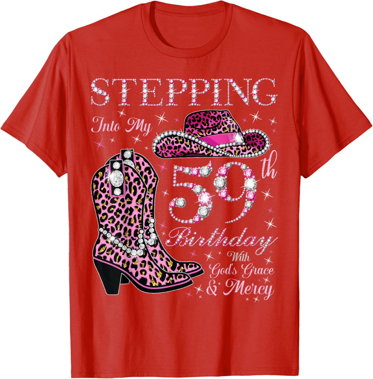 Celebrate 59 with Grace Mercy T-Shirt for Birthday Joy and Style - 3