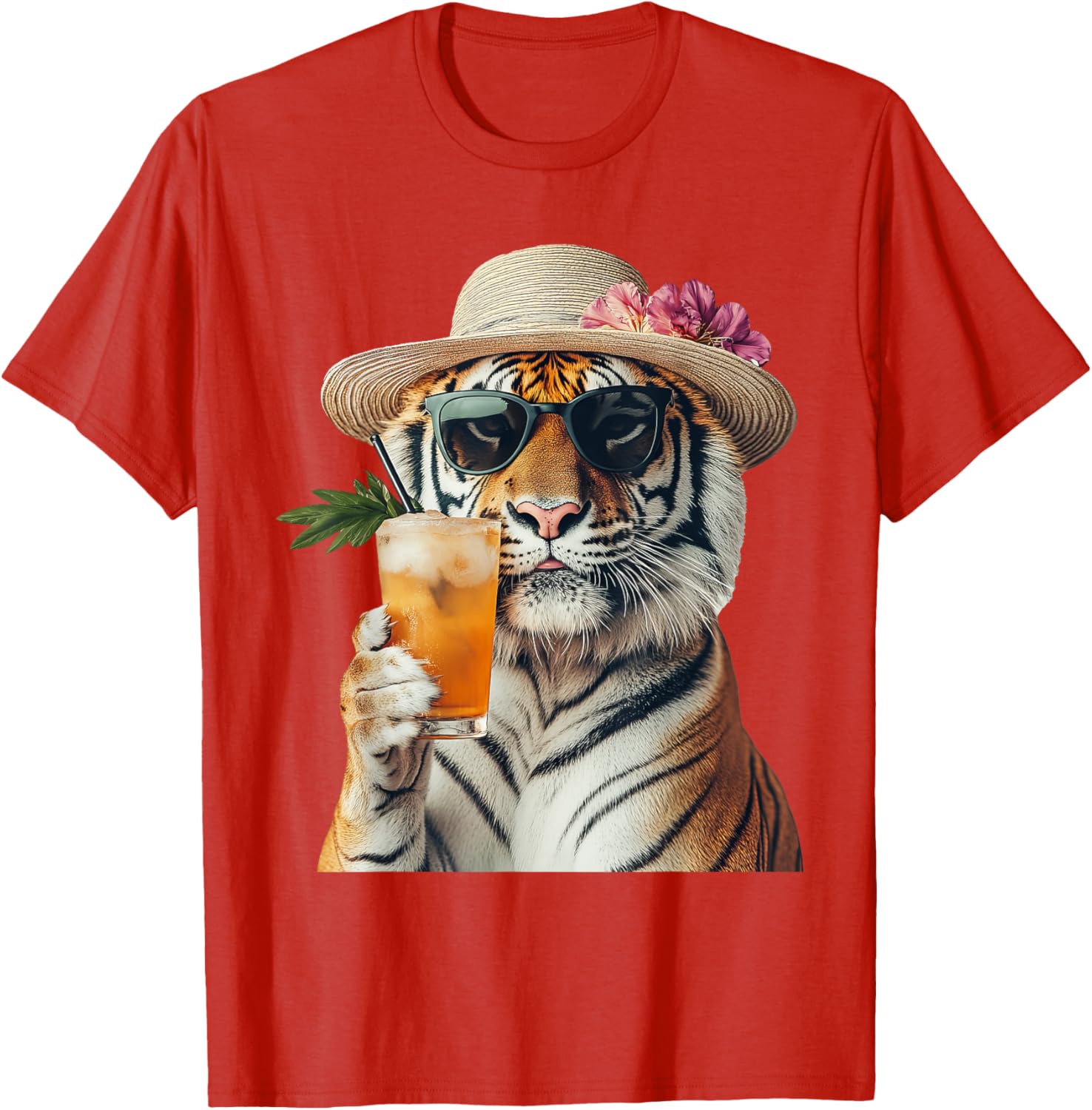 Stylish Tiger Cocktail T-Shirt for Fun Casual Wear and Unique Style - 4