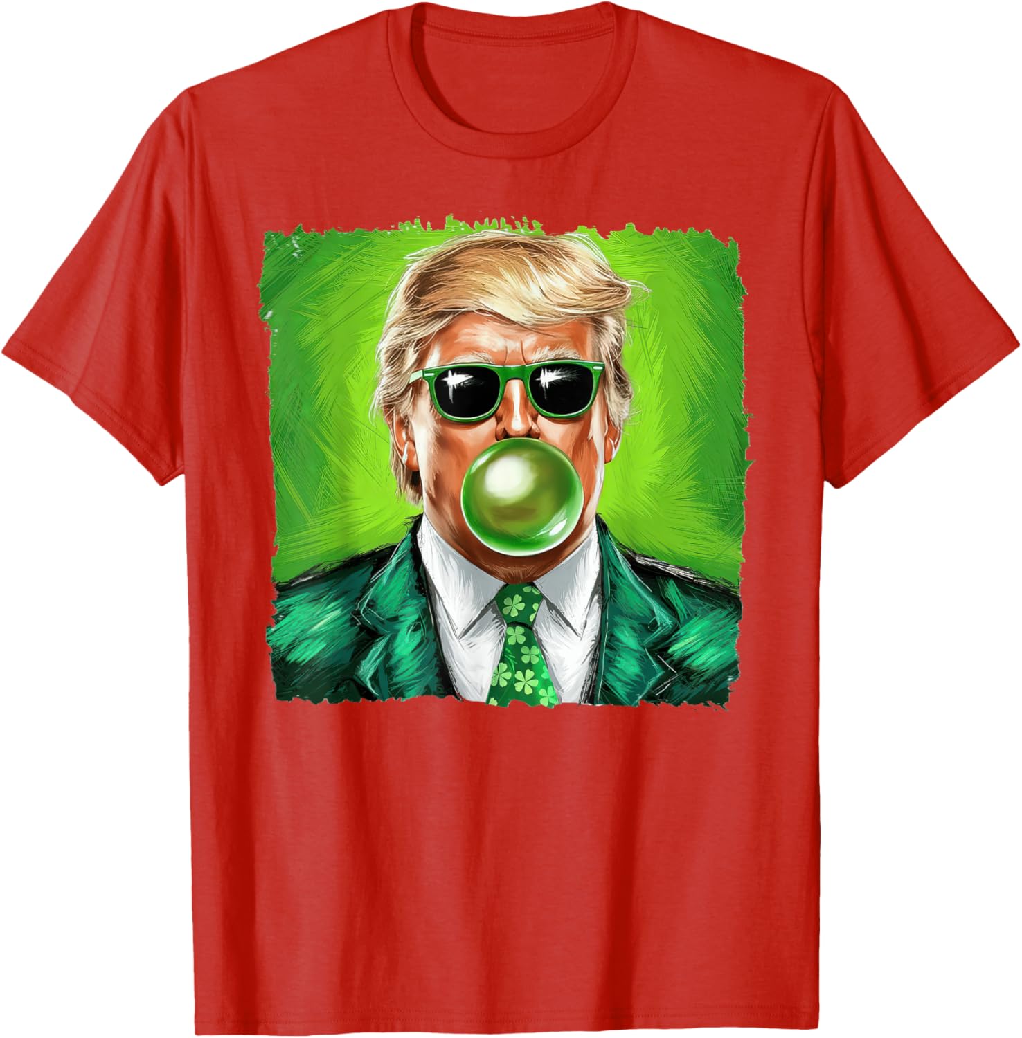 Trump Bubble Gum Sunglasses St. Patrick's Day T-Shirt for Fun Celebrations - 7