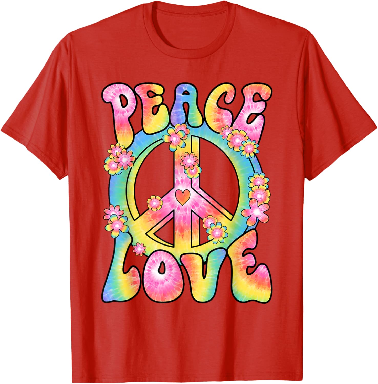 Retro Hippy Costume T-Shirt Peace Love 60s 70s Vintage Outfit - 14